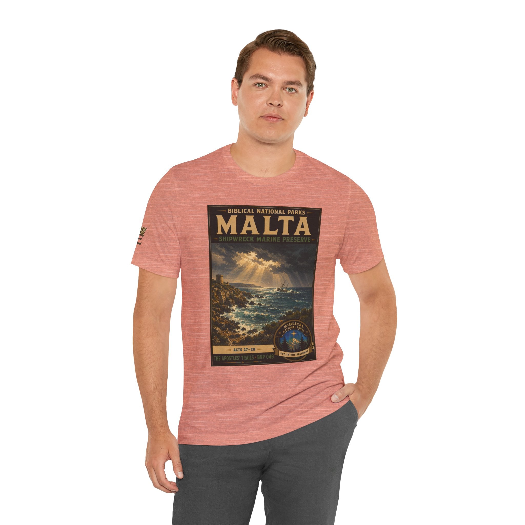 Biblical National Parks Collection VIII- The Apostles' Trails #049/049 | Acts 27-28 | Vintage nature poster Tee | Biblical national parks graphic shirt