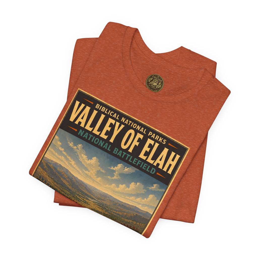 Biblical National Parks Collection IV- Heros & Battlefields #019/023 1 Samuel 17 | Vintage nature poster Tee | Biblical national parks graphic shirt