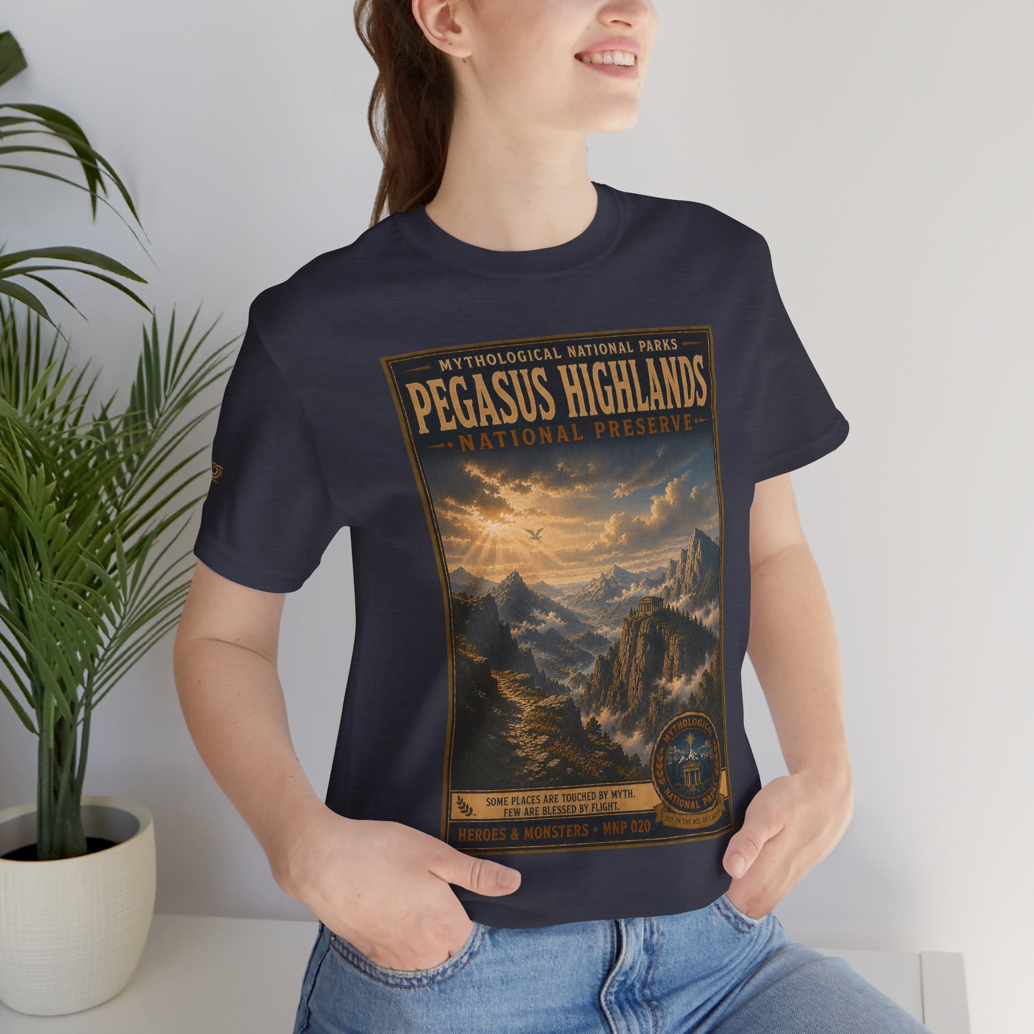 Mythological National Parks Collection III- #020-028 - Heros & Monsters | Vintage nature poster Tee | Mythological National Parks graphic shirt