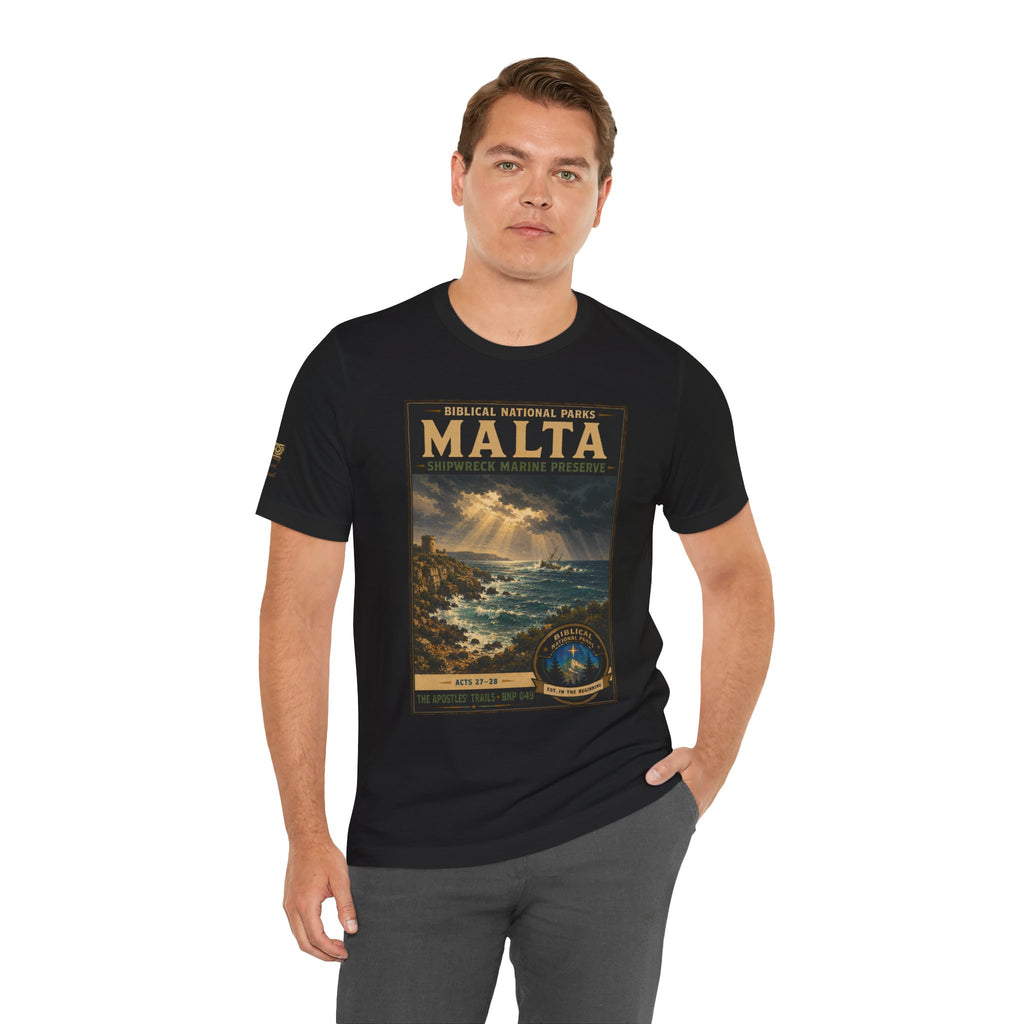 Biblical National Parks Collection VIII- The Apostles' Trails #049/049 | Acts 27-28 | Vintage nature poster Tee | Biblical national parks graphic shirt