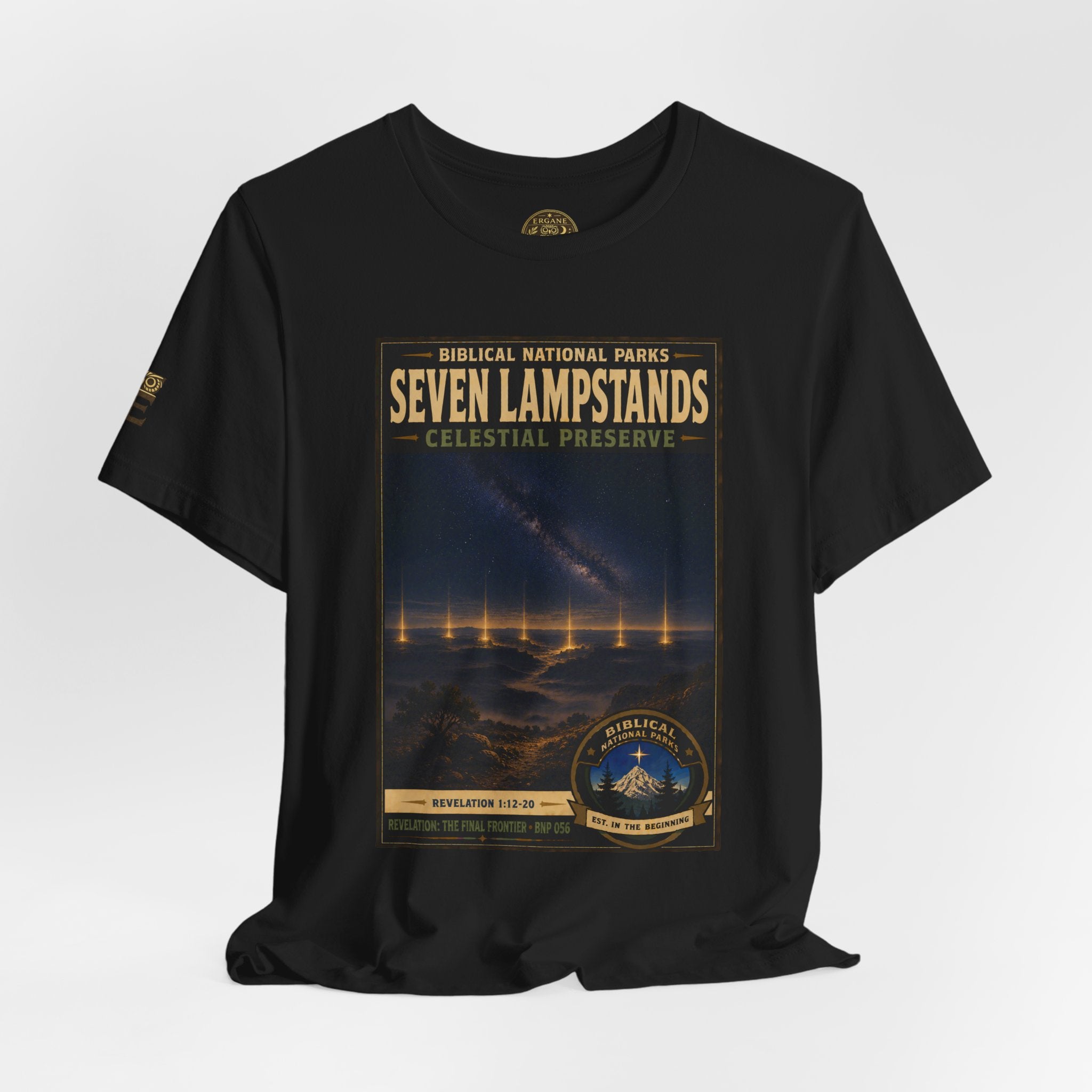 Biblical National Parks Collection X- #056/061 - Revelation: The Final Frontier | Revelation 1: 12-20 | Vintage nature poster Tee | Biblical national parks graphic shirt