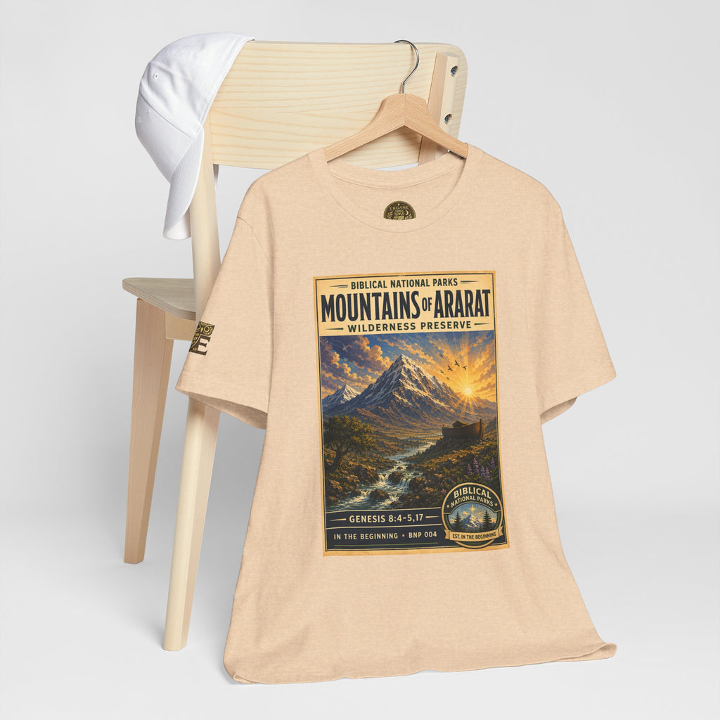 Biblical National Parks Collection I- In The Beginning #004/006 Genesis 8:4-5,17 | Vintage nature poster Tee | Biblical national parks graphic shirt