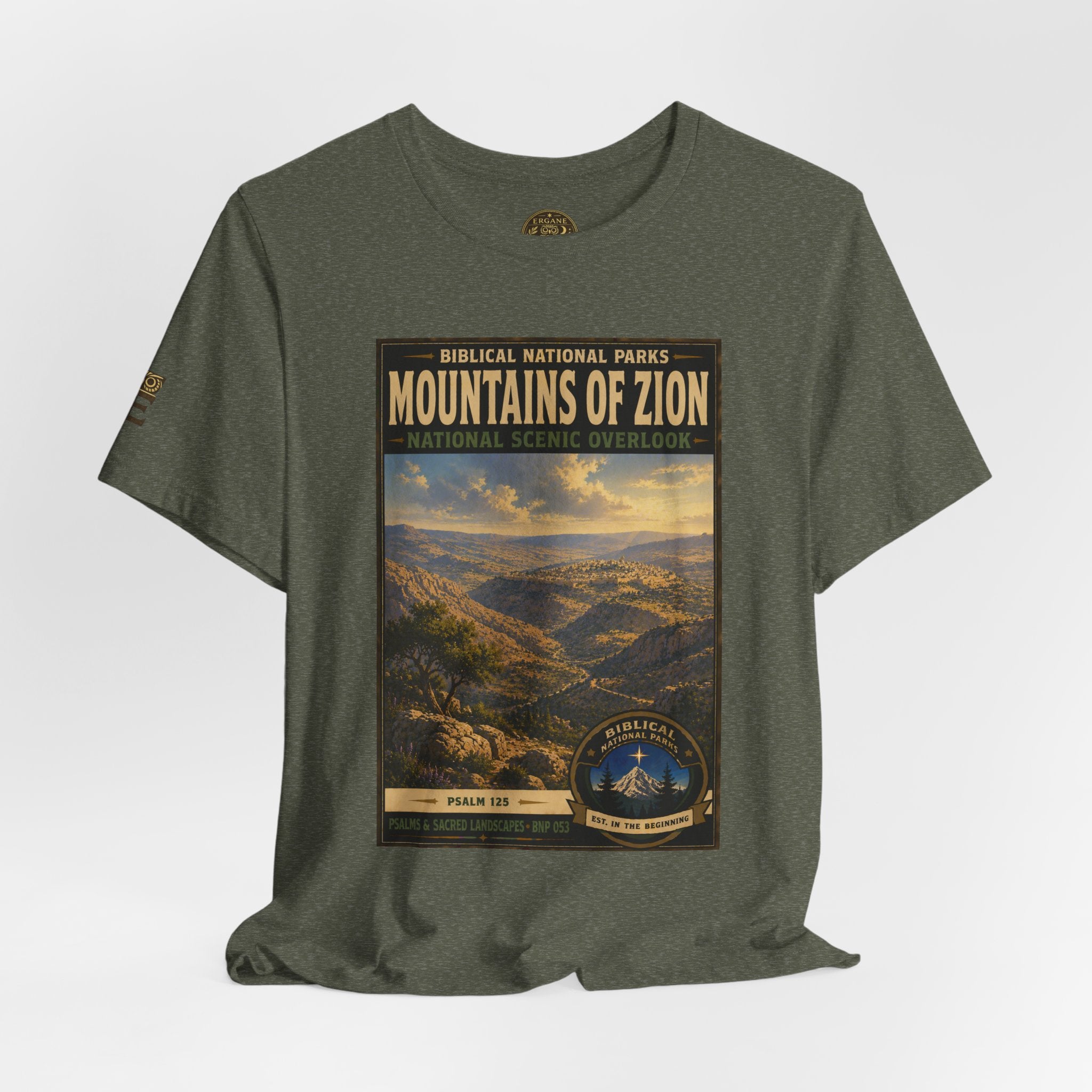 Biblical National Parks Collection IX- #053/054 -Psalms & Sacred Landscapes | Psalm 125 | Vintage nature poster Tee | Biblical national parks graphic shirt