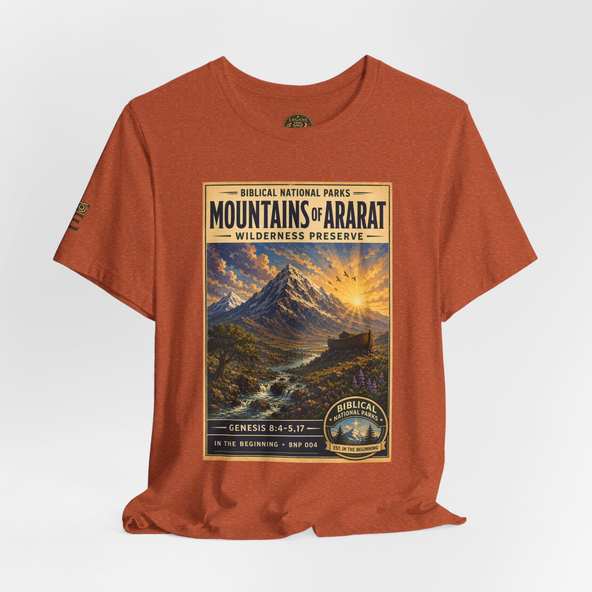 Biblical National Parks Collection I- In The Beginning #004/006 Genesis 8:4-5,17 | Vintage nature poster Tee | Biblical national parks graphic shirt