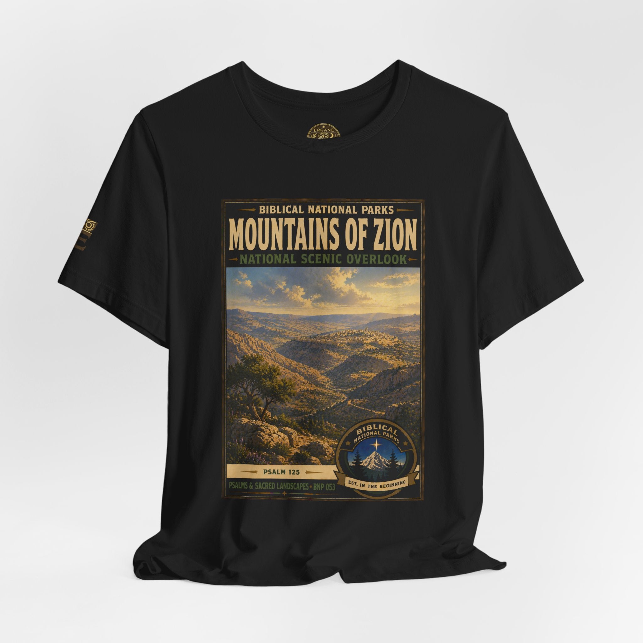 Biblical National Parks Collection IX- #053/054 -Psalms & Sacred Landscapes | Psalm 125 | Vintage nature poster Tee | Biblical national parks graphic shirt