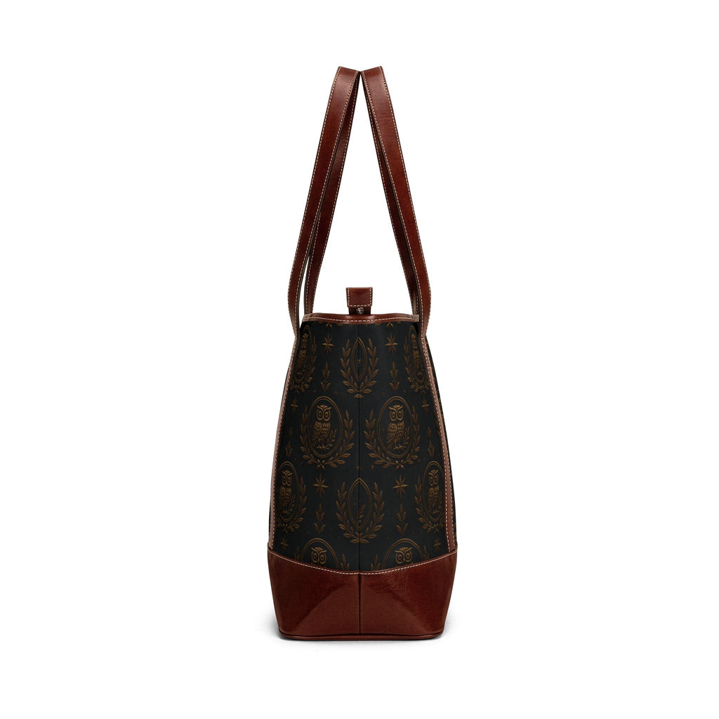 Vintage Portrait Tote Handbag – Classic Brown Leather Accent