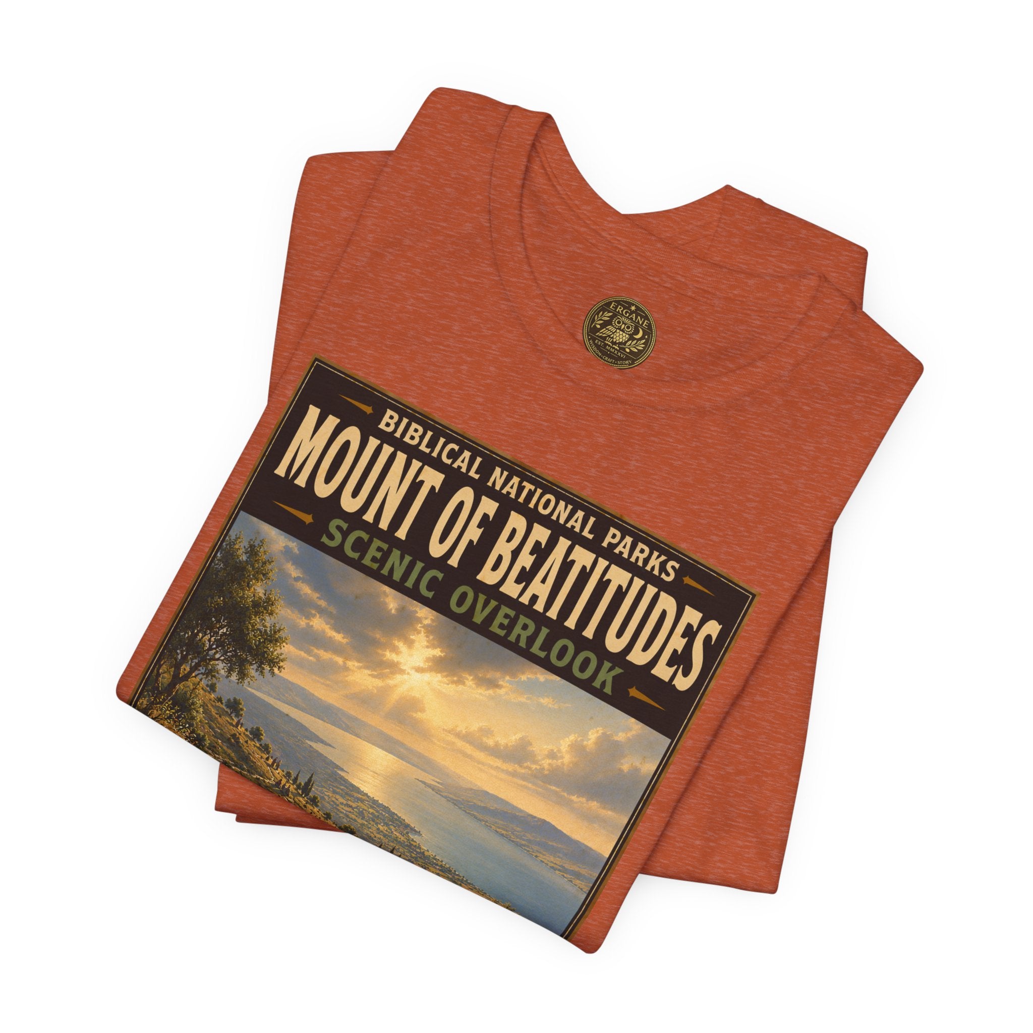 Biblical National Parks Collection VI- Galilee #033/035 Matthew 5-7 | Vintage nature poster Tee | Biblical national parks graphic shirt