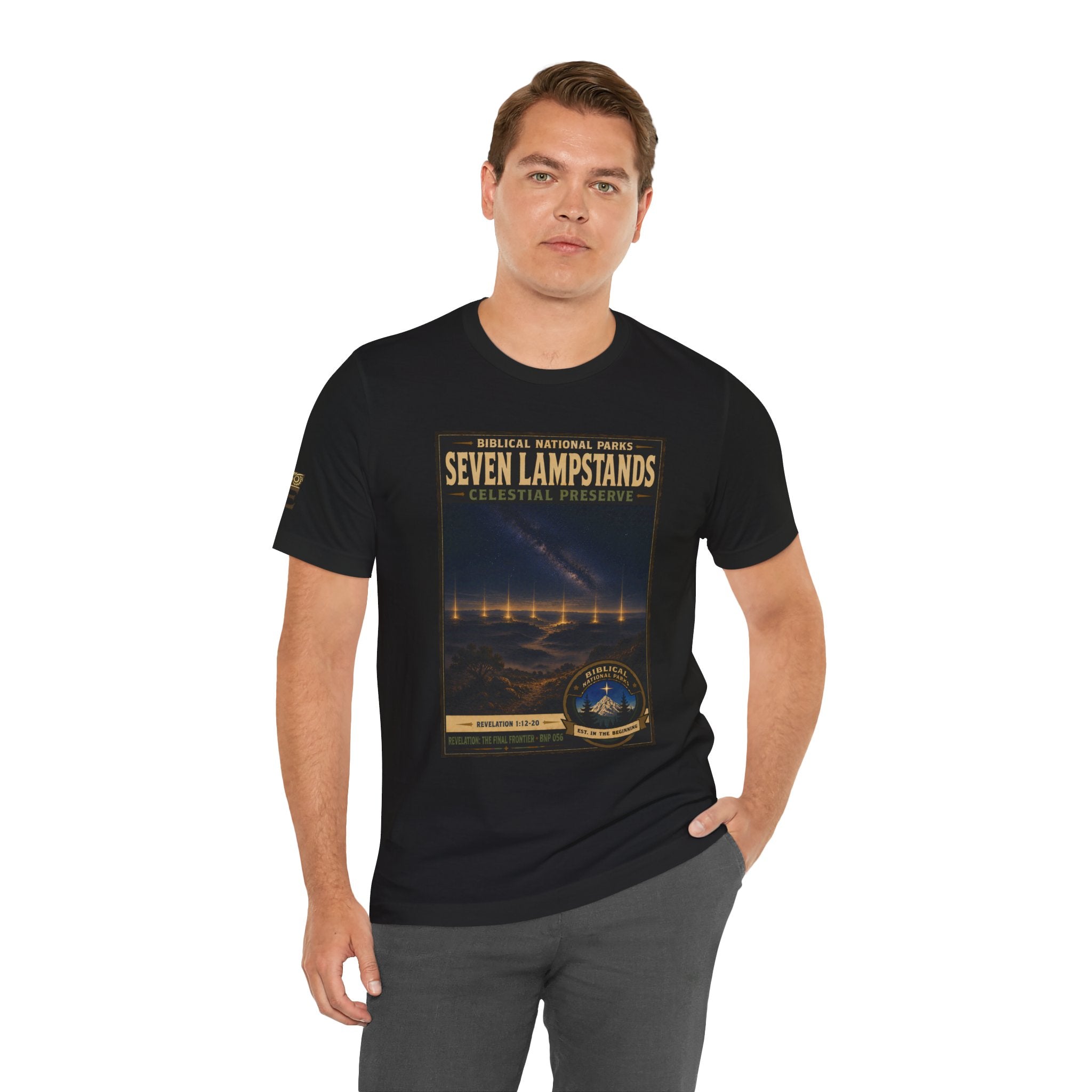 Biblical National Parks Collection X- #056/061 - Revelation: The Final Frontier | Revelation 1: 12-20 | Vintage nature poster Tee | Biblical national parks graphic shirt