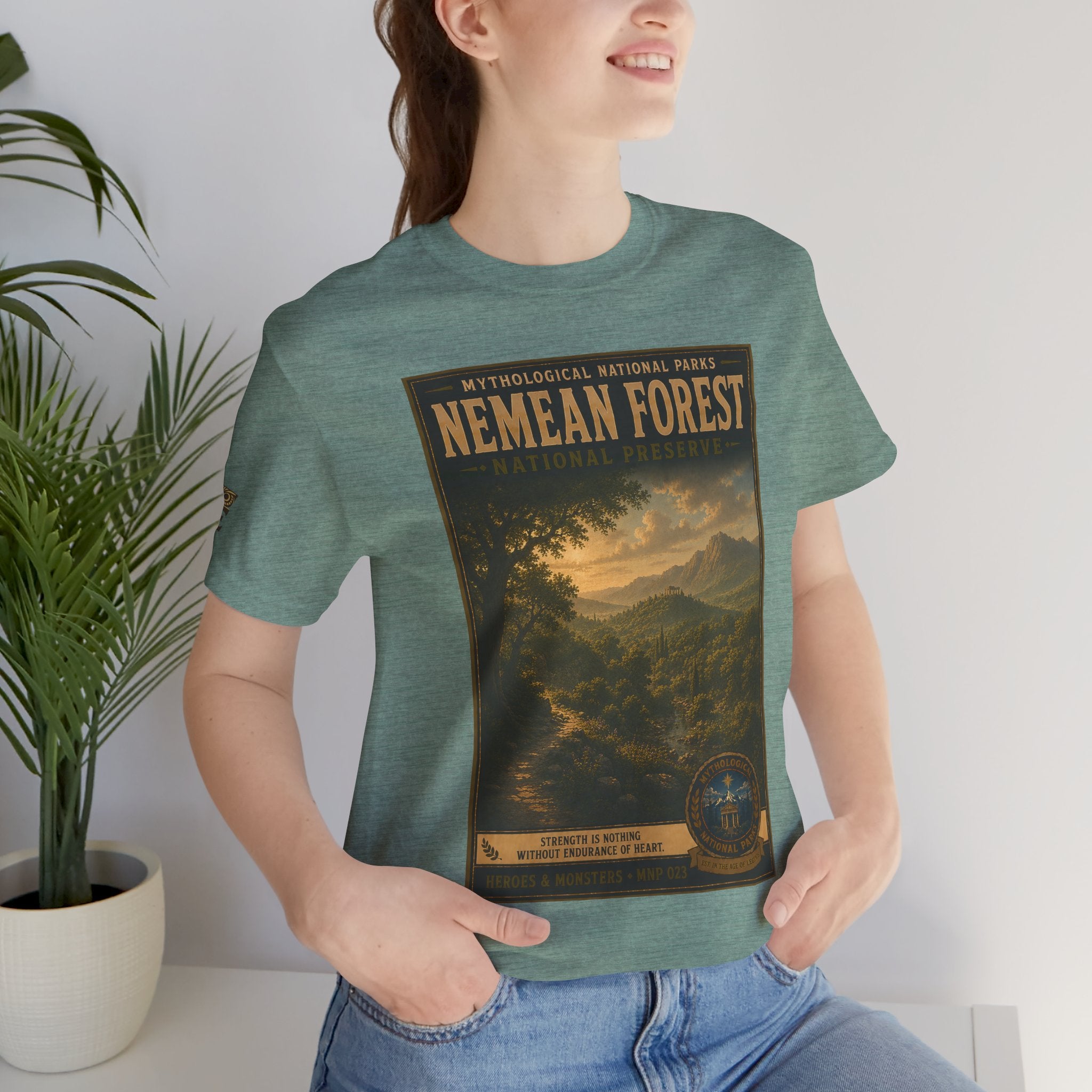 Mythological National Parks Collection III- #023-028 - Heros & Monsters | Vintage nature poster Tee | Mythological National Parks graphic shirt