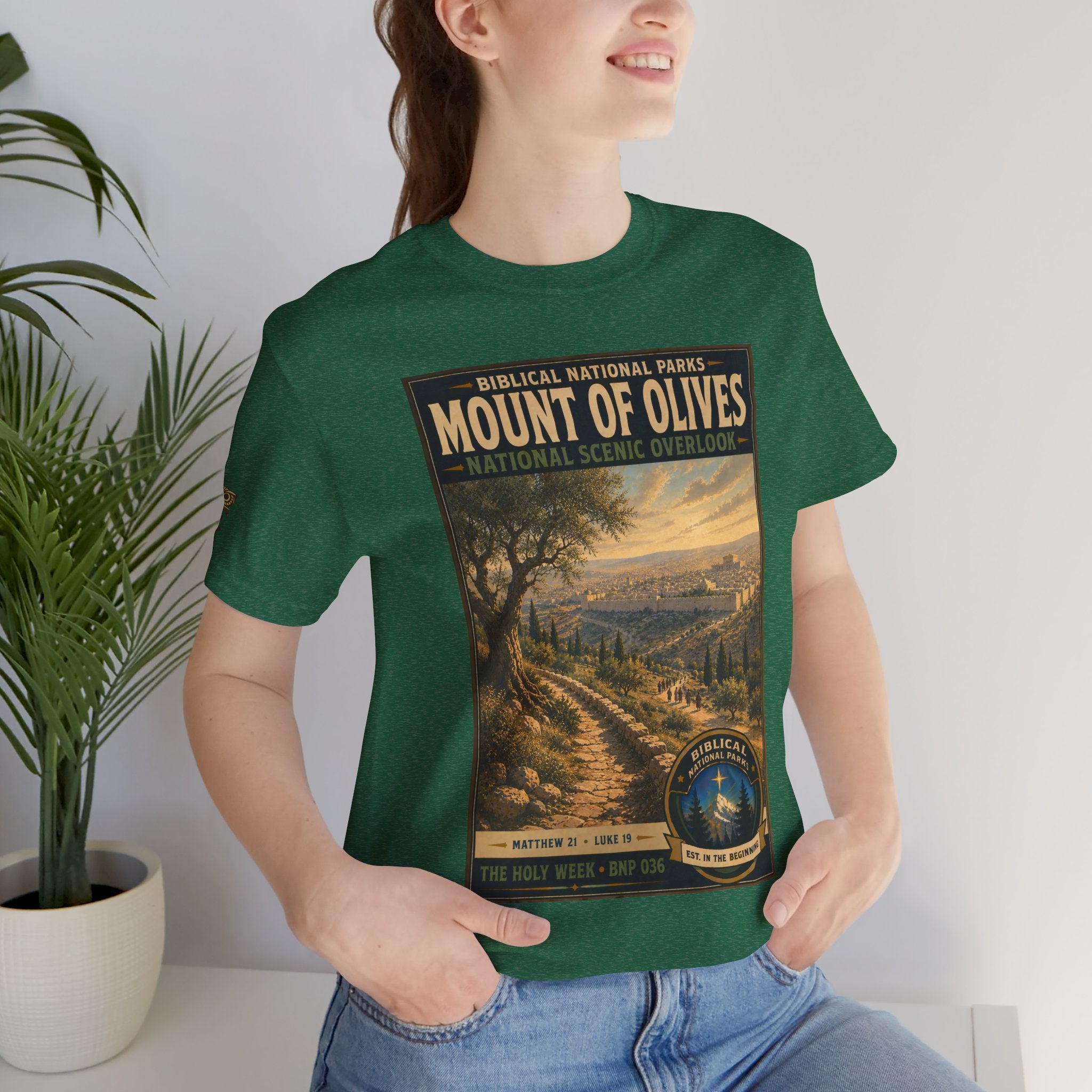 Biblical National Parks Collection VII- The Holy Week #036/041 | Matthew 21 - Luke 19 | Vintage nature poster Tee | Biblical national parks graphic shirt