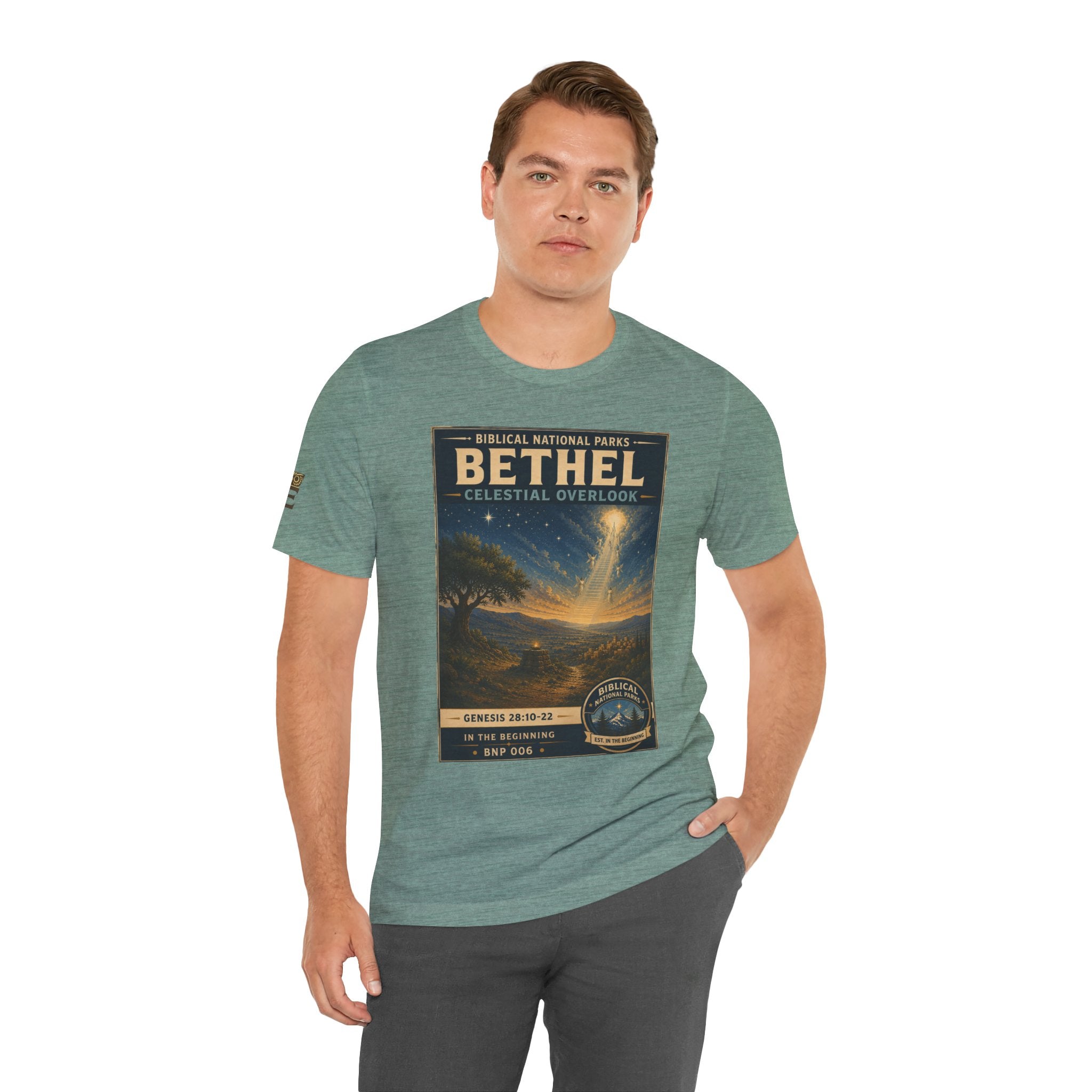 Biblical National Parks Collection I- In The Beginning #006/006 Genesis 28: 10-22 | Vintage nature poster Tee | Biblical national parks graphic shirt