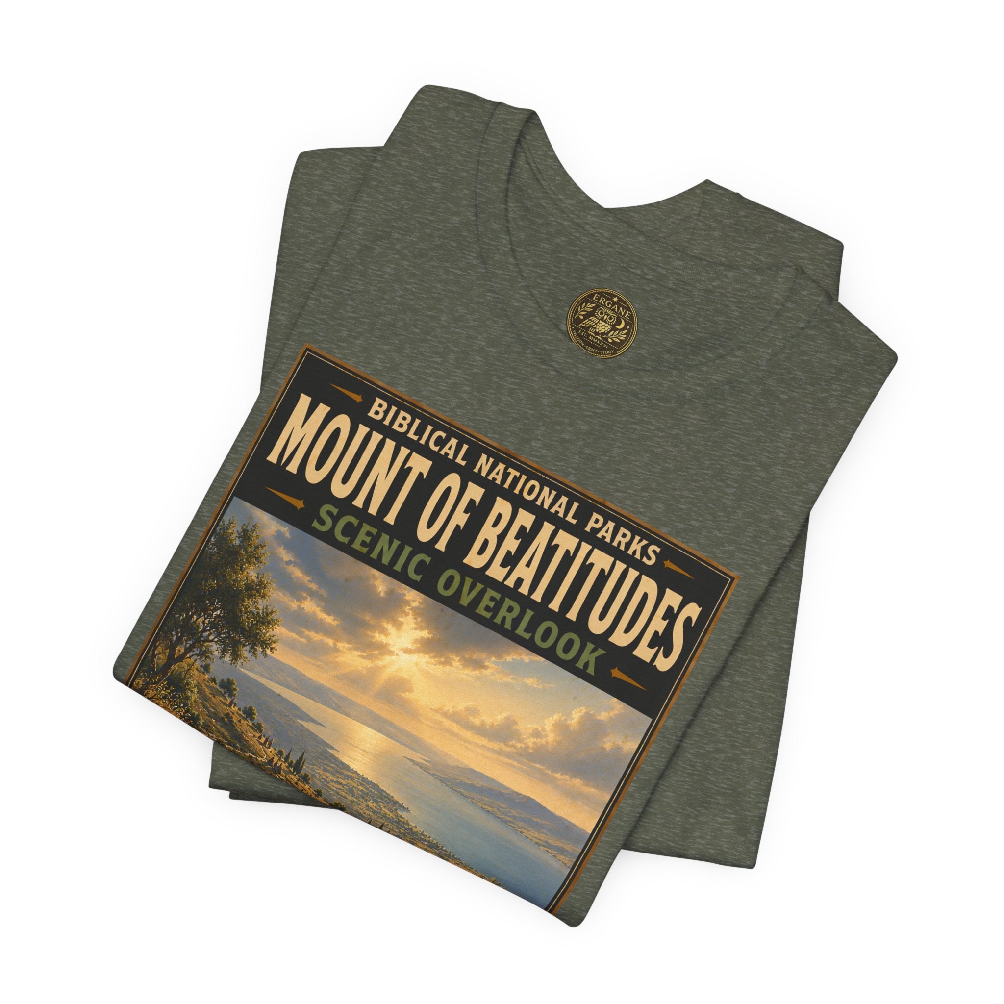 Biblical National Parks Collection VI- Galilee #033/035 Matthew 5-7 | Vintage nature poster Tee | Biblical national parks graphic shirt