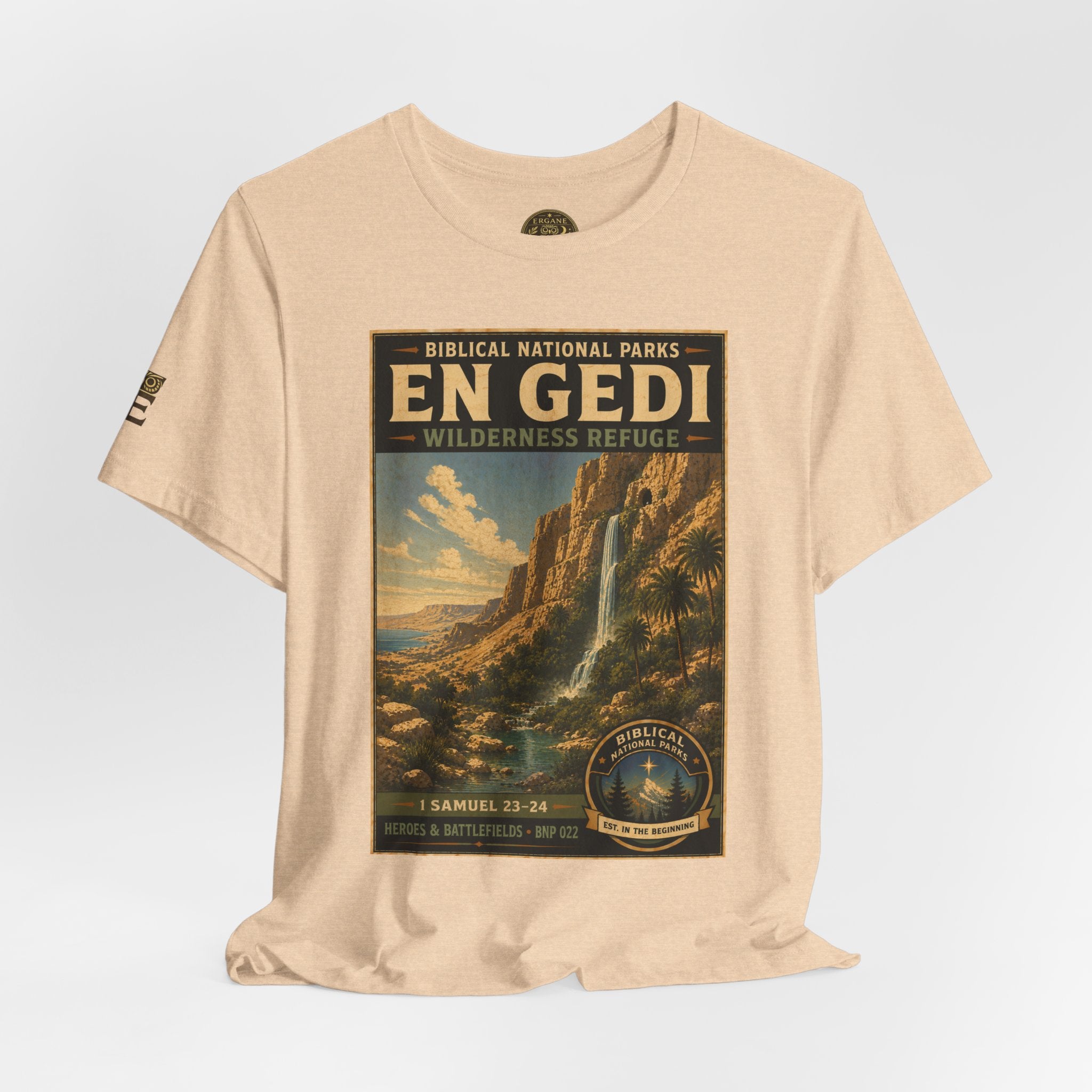 Biblical National Parks Collection IV- Heros & Battlefields #022/023 1 Samuel 23-24 | Vintage nature poster Tee | Biblical national parks graphic shirt