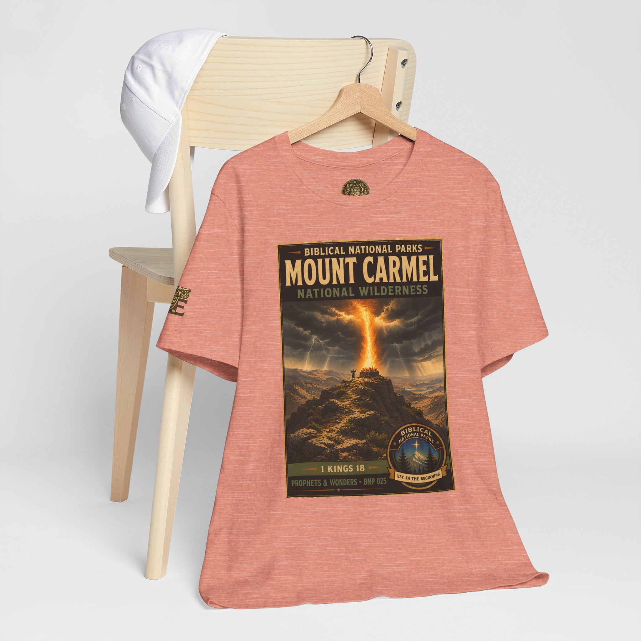 Biblical National Parks Collection V- Prophets & Wonders #025/030 1 Kings 18 | Vintage nature poster Tee | Biblical national parks graphic shirt