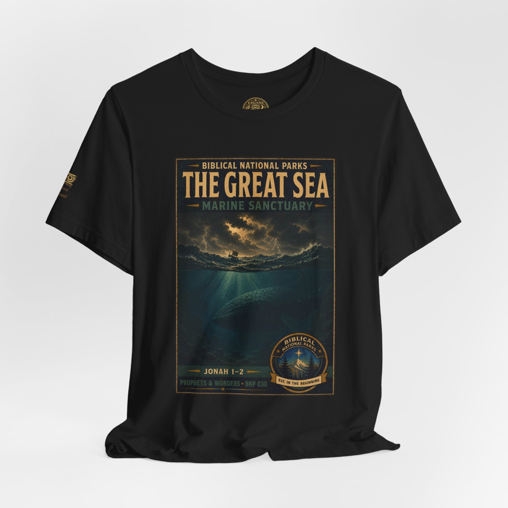 Biblical National Parks Collection V- Prophets & Wonders #030/030 Jonah 1-2 | Vintage nature poster Tee | Biblical national parks graphic shirt