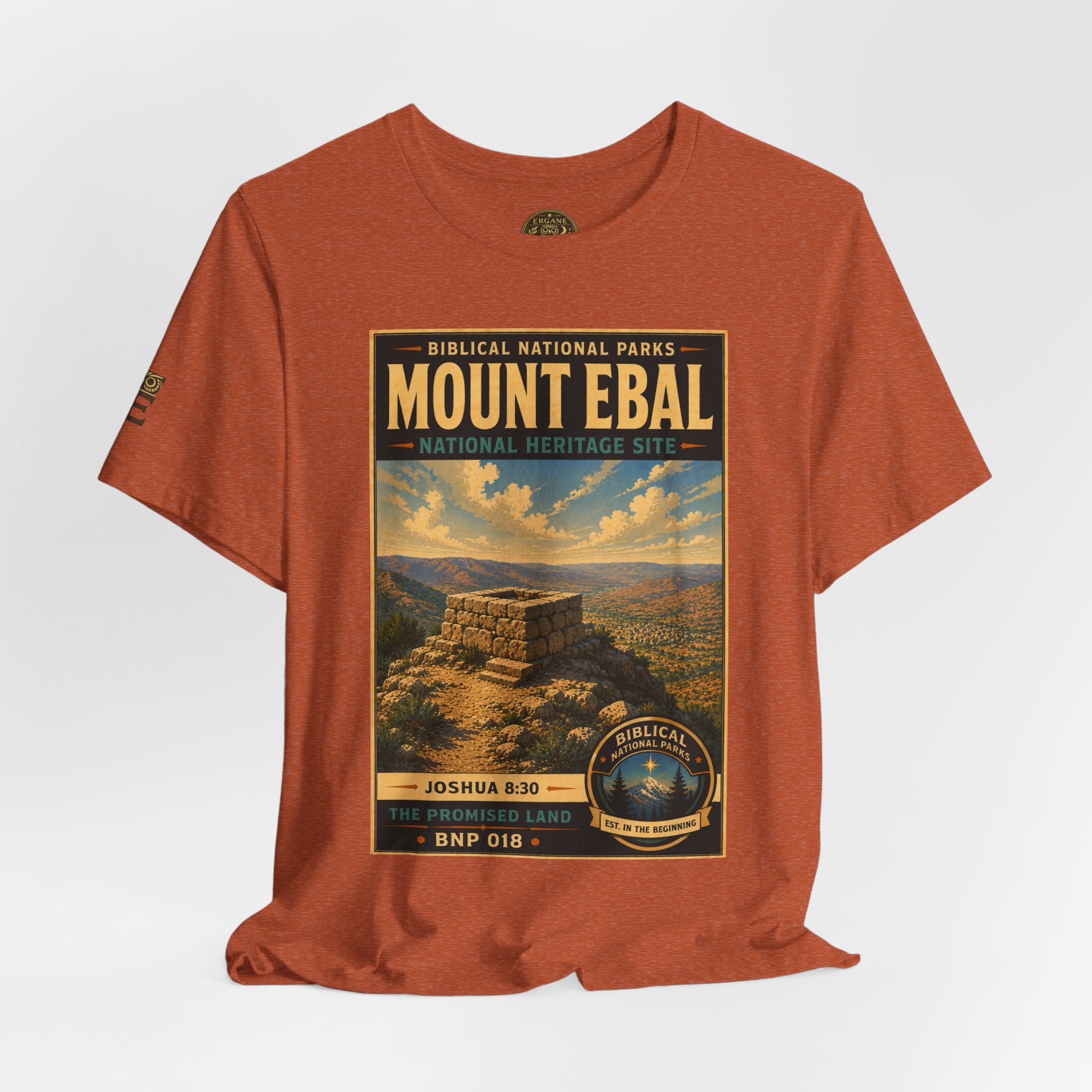 Biblical National Parks Collection III- The Promised Land #018/018 Joshua 8: 30 | Vintage nature poster Tee | Biblical national parks graphic shirt