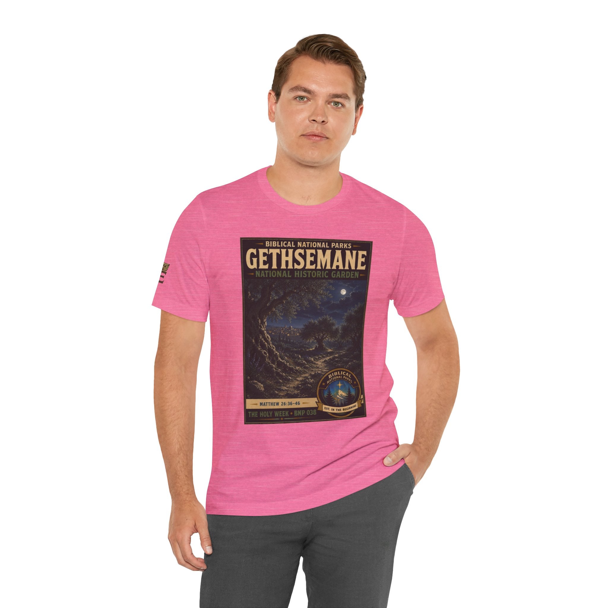 Biblical National Parks Collection VII- The Holy Week #038/041 | Matthew 26: 36-46 | Vintage nature poster Tee | Biblical national parks graphic shirt