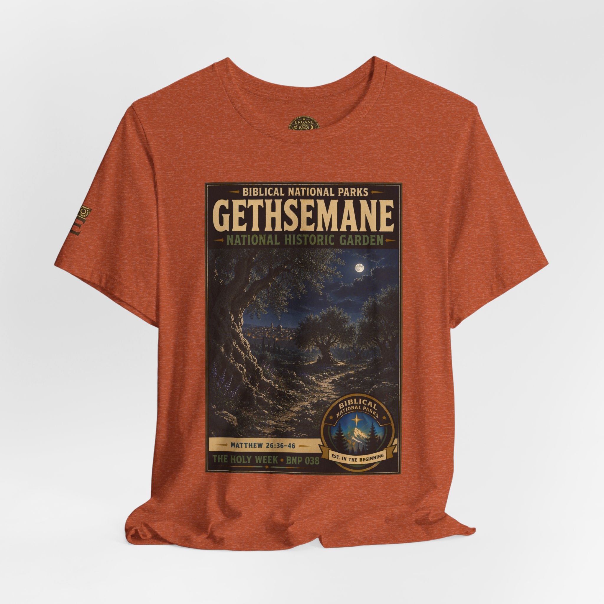 Biblical National Parks Collection VII- The Holy Week #038/041 | Matthew 26: 36-46 | Vintage nature poster Tee | Biblical national parks graphic shirt
