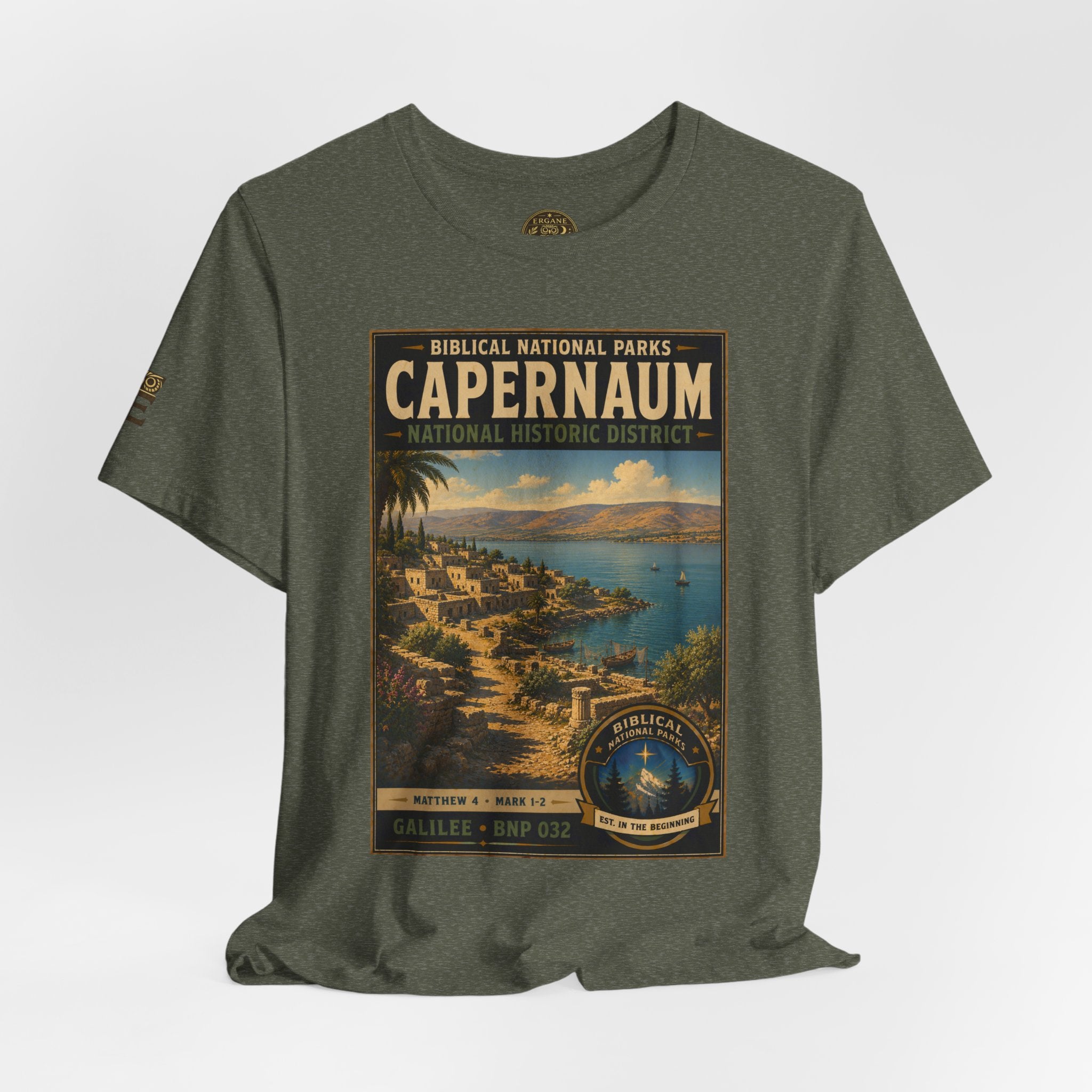 Biblical National Parks Collection VI- Galilee #032/035 Matthew 4 & Mark 1-2 | Vintage nature poster Tee | Biblical national parks graphic shirt