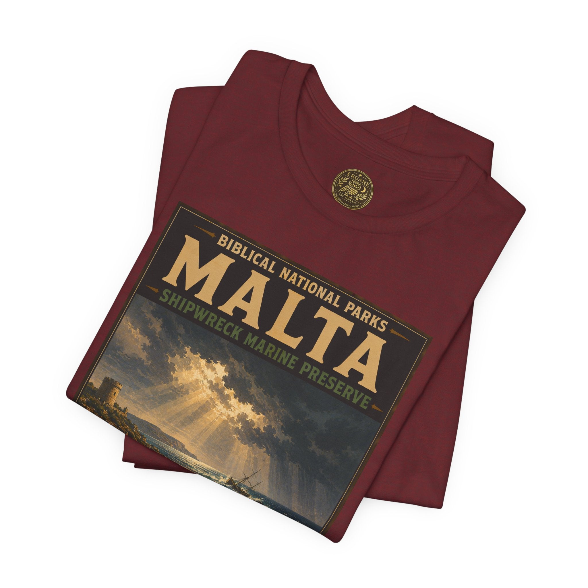 Biblical National Parks Collection VIII- The Apostles' Trails #049/049 | Acts 27-28 | Vintage nature poster Tee | Biblical national parks graphic shirt