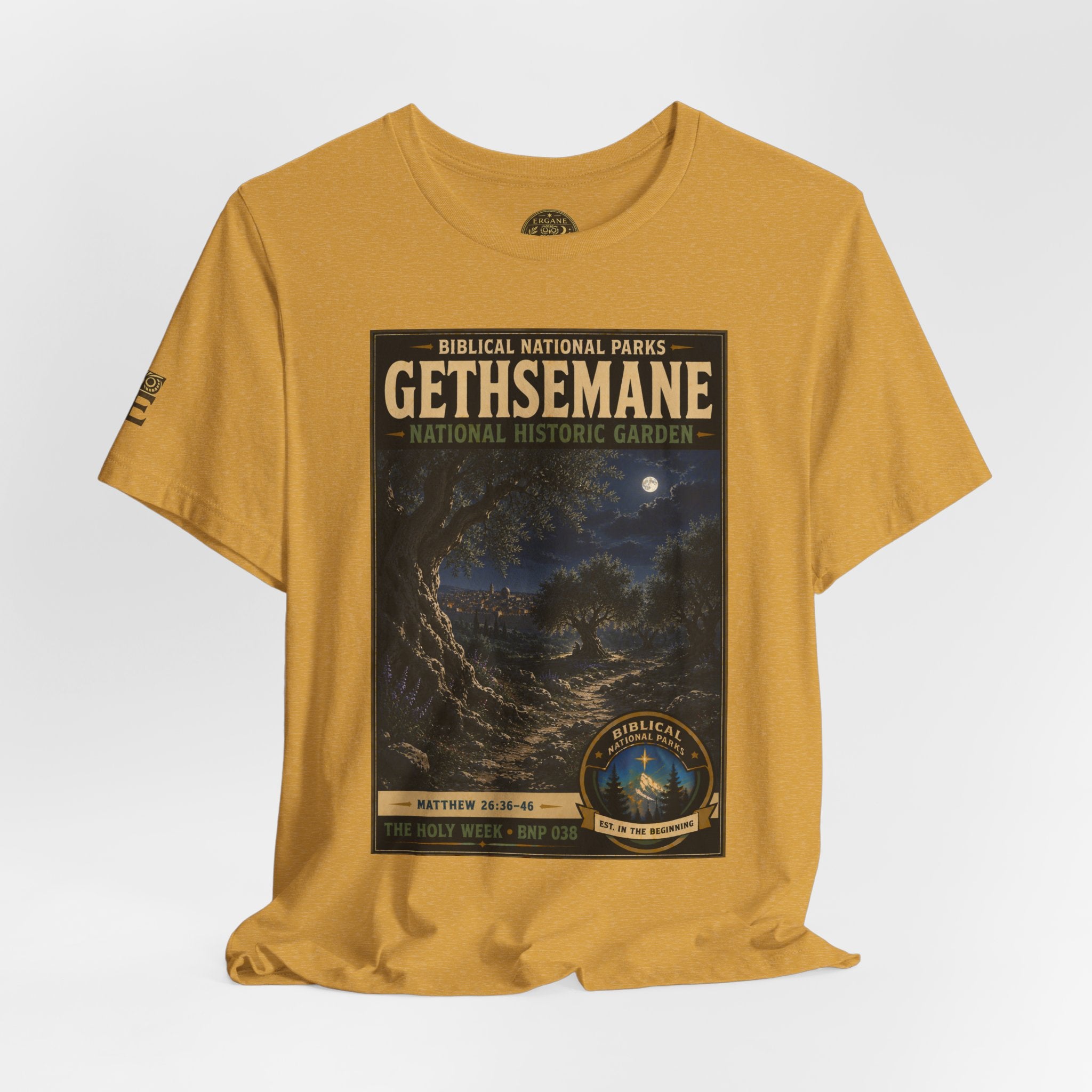 Biblical National Parks Collection VII- The Holy Week #038/041 | Matthew 26: 36-46 | Vintage nature poster Tee | Biblical national parks graphic shirt