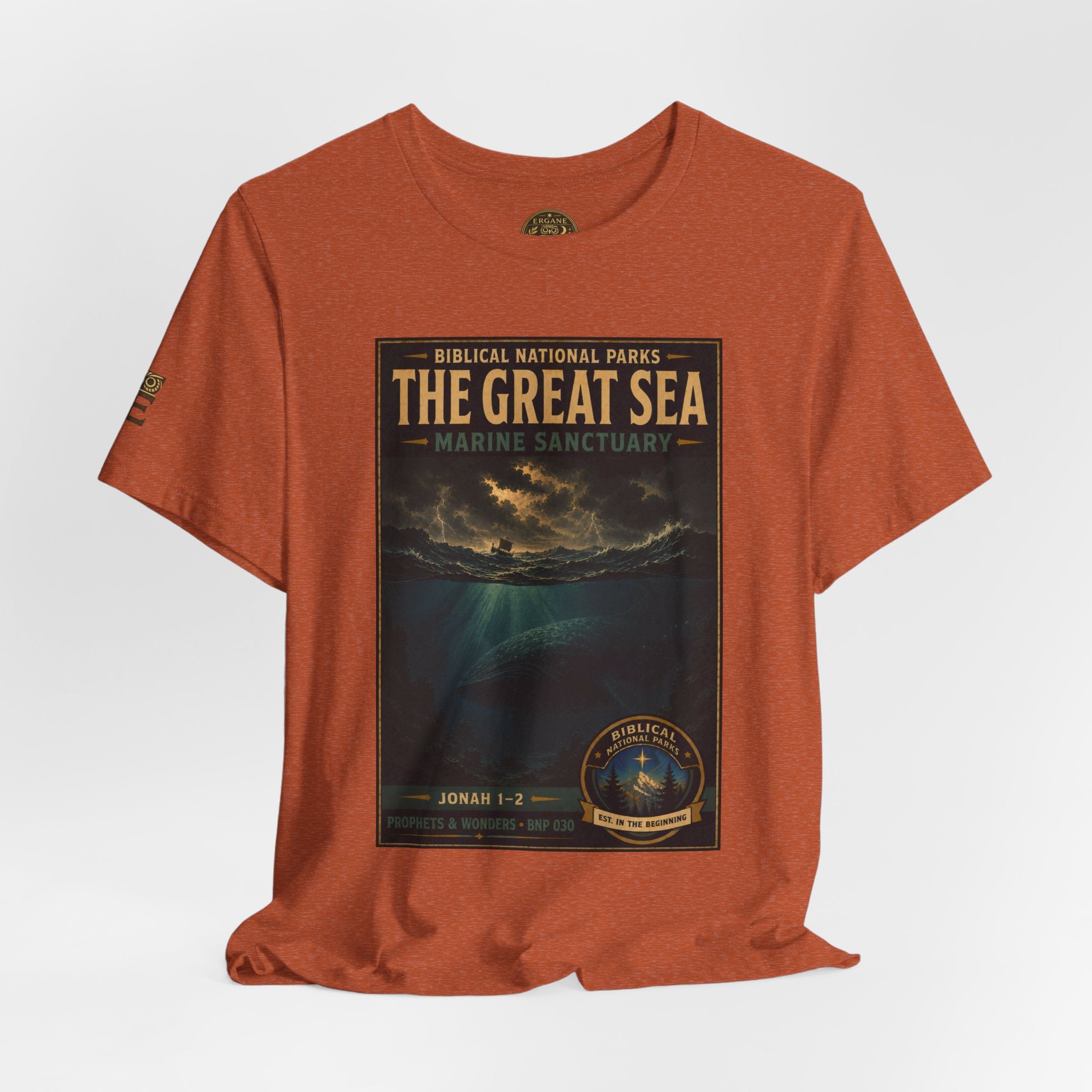 Biblical National Parks Collection V- Prophets & Wonders #030/030 Jonah 1-2 | Vintage nature poster Tee | Biblical national parks graphic shirt