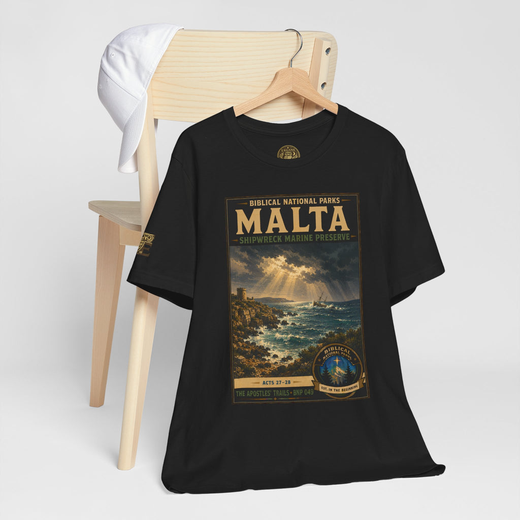 Biblical National Parks Collection VIII- The Apostles' Trails #049/049 | Acts 27-28 | Vintage nature poster Tee | Biblical national parks graphic shirt