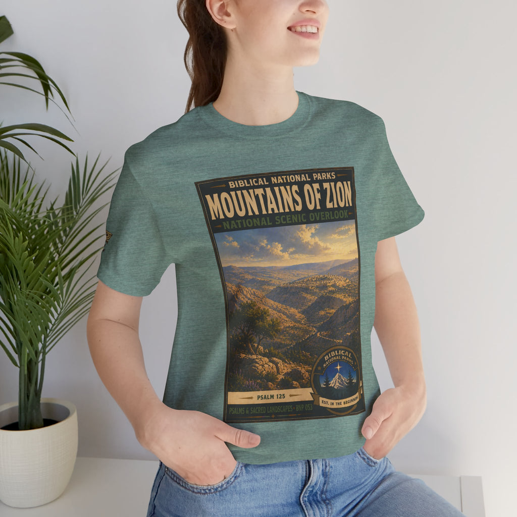 Biblical National Parks Collection IX- #053/054 -Psalms & Sacred Landscapes | Psalm 125 | Vintage nature poster Tee | Biblical national parks graphic shirt