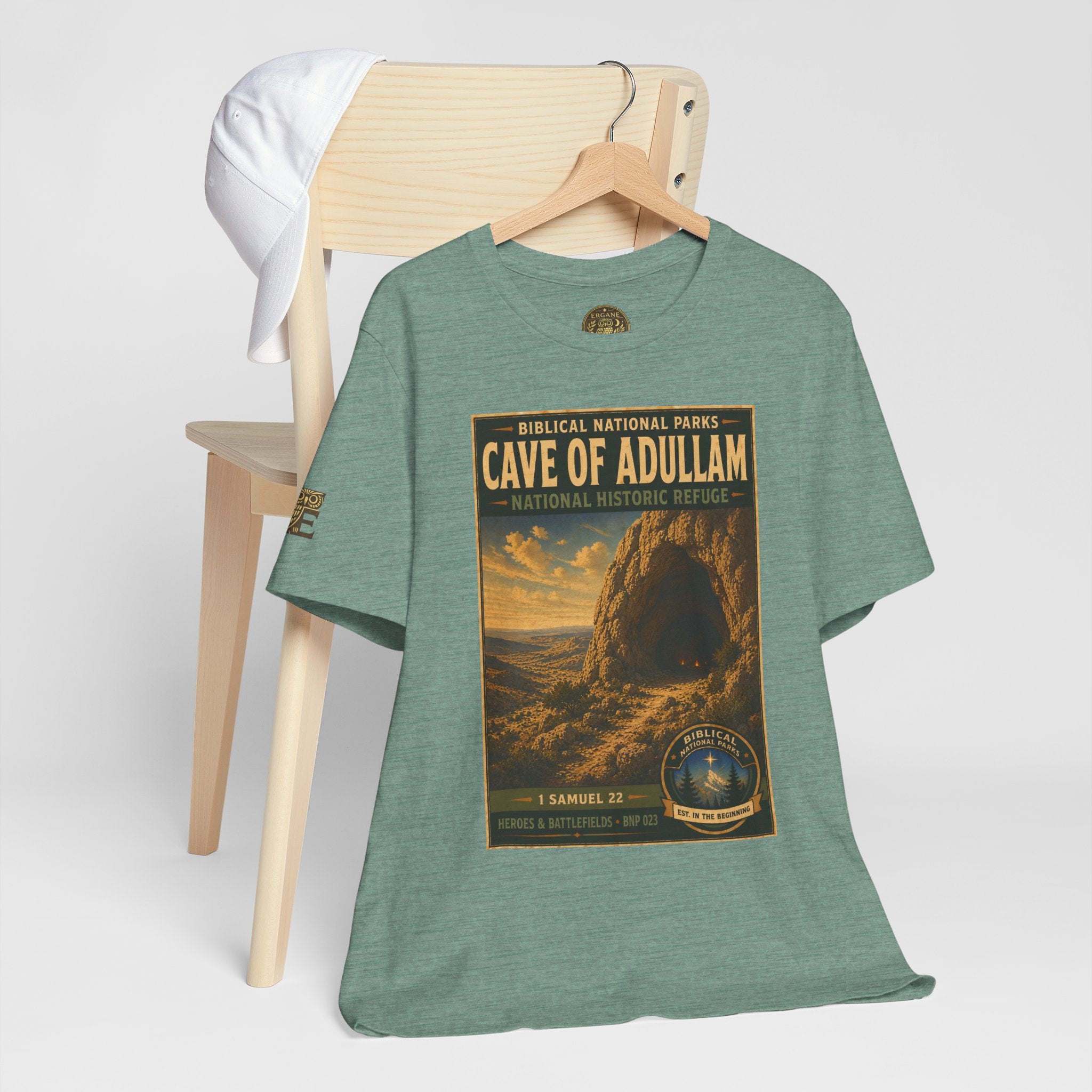 Biblical National Parks Collection IV- Heros & Battlefields #023/023 1 Samuel 22 | Vintage nature poster Tee | Biblical national parks graphic shirt