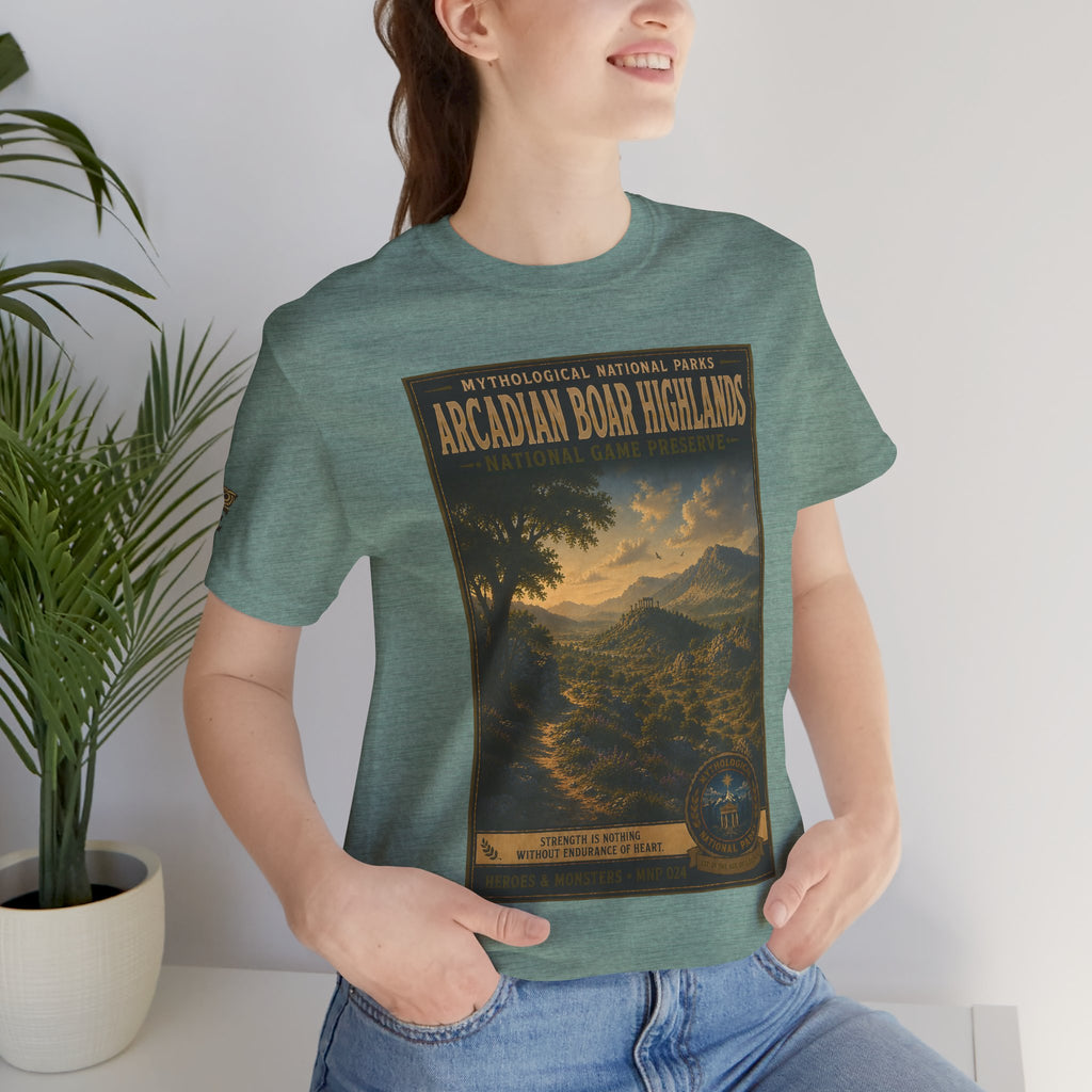 Mythological National Parks Collection III- #024-028 - Heros & Monsters | Vintage nature poster Tee | Mythological National Parks graphic shirt