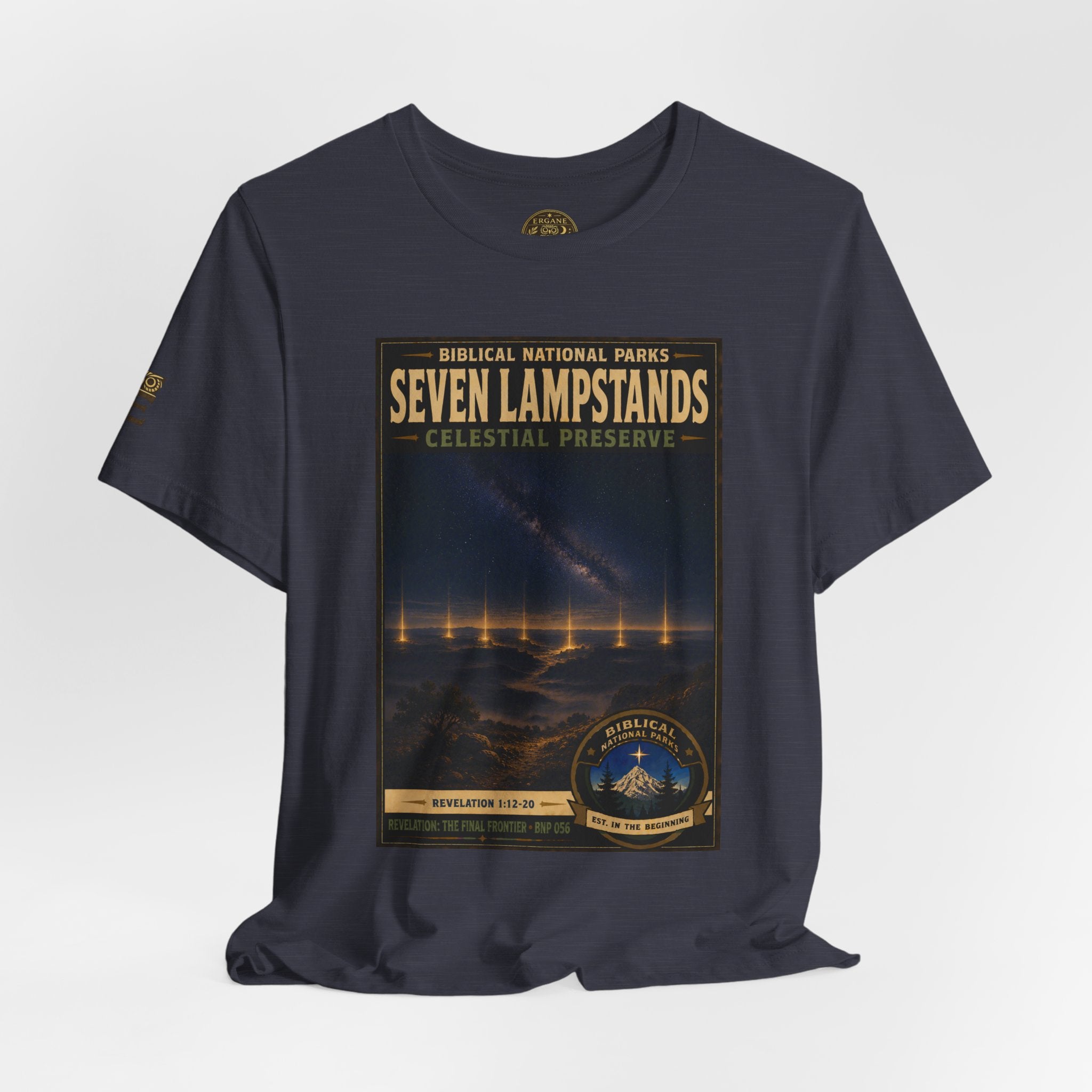 Biblical National Parks Collection X- #056/061 - Revelation: The Final Frontier | Revelation 1: 12-20 | Vintage nature poster Tee | Biblical national parks graphic shirt