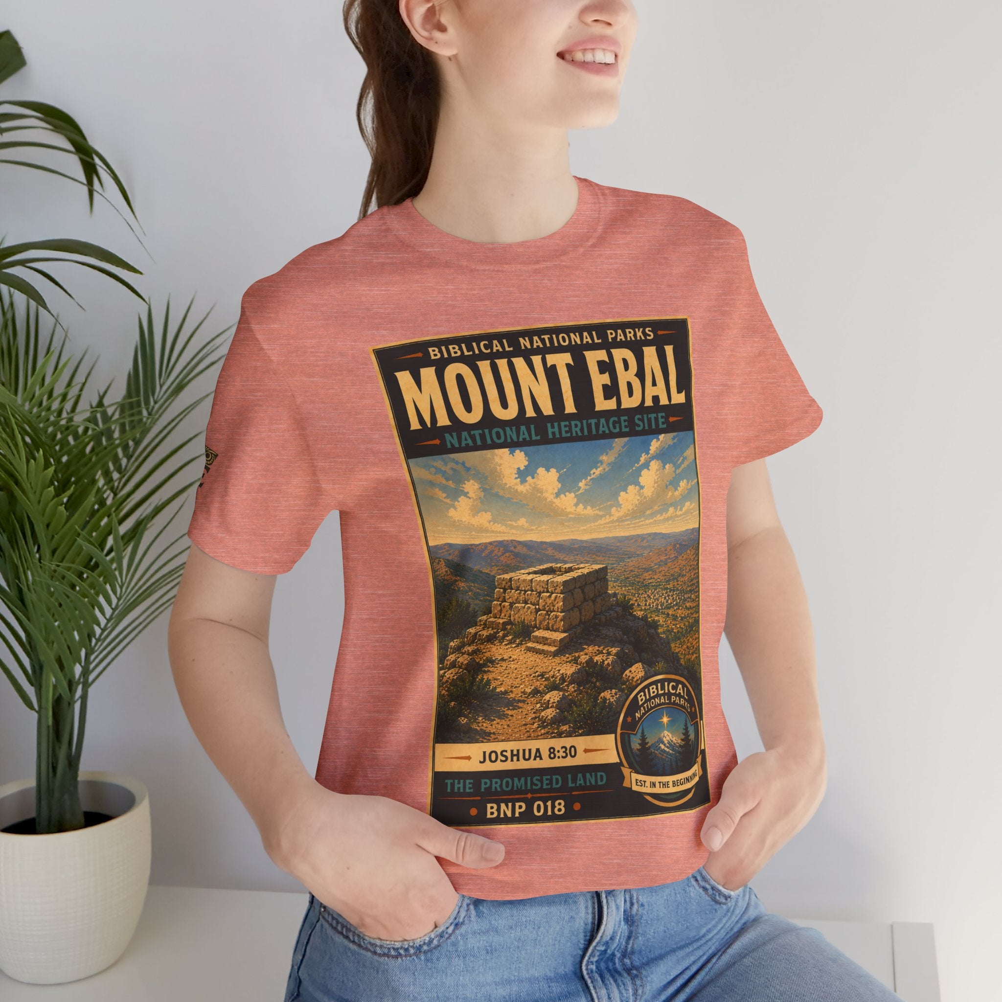 Biblical National Parks Collection III- The Promised Land #018/018 Joshua 8: 30 | Vintage nature poster Tee | Biblical national parks graphic shirt