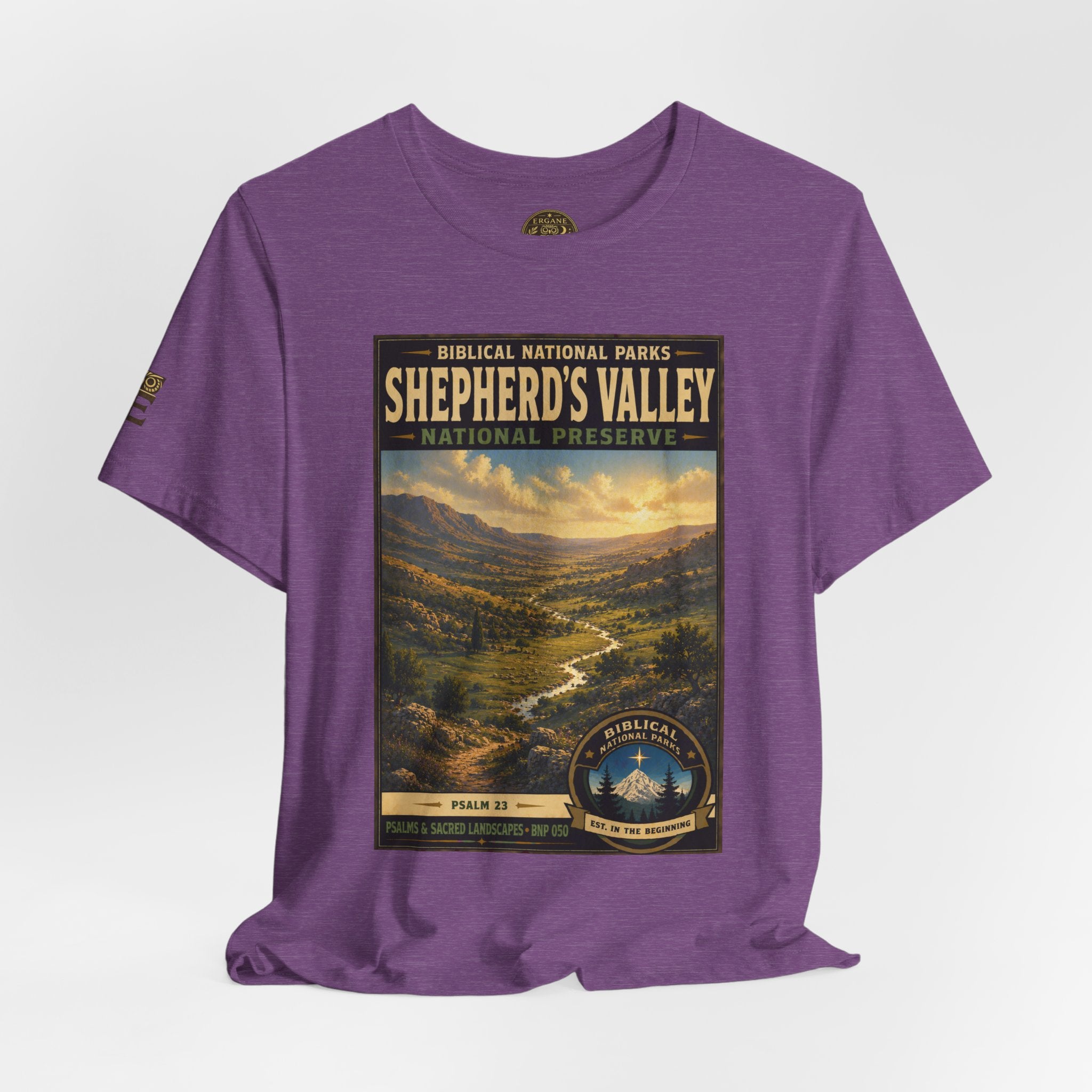 Biblical National Parks Collection IX- #050/054 -Psalms & Sacred Landscapes | Psalm 23 | Vintage nature poster Tee | Biblical national parks graphic shirt