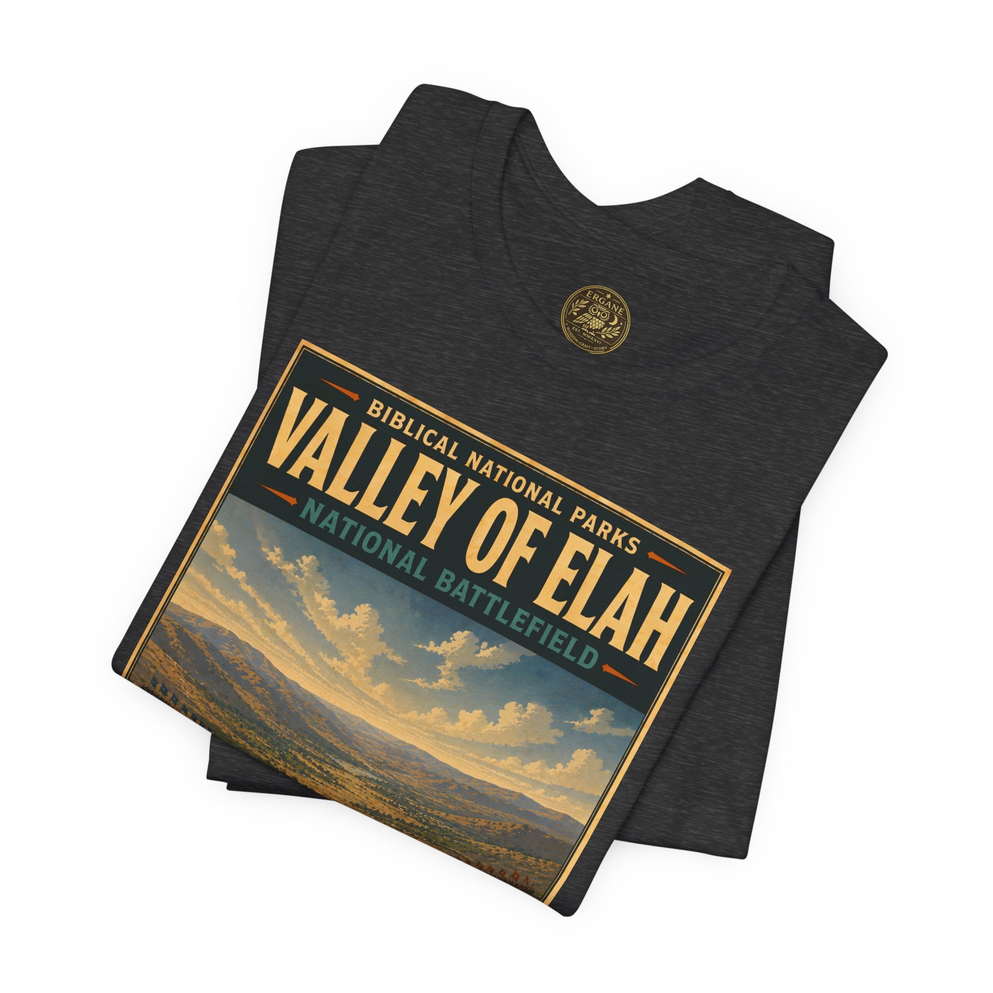 Biblical National Parks Collection IV- Heros & Battlefields #019/023 1 Samuel 17 | Vintage nature poster Tee | Biblical national parks graphic shirt