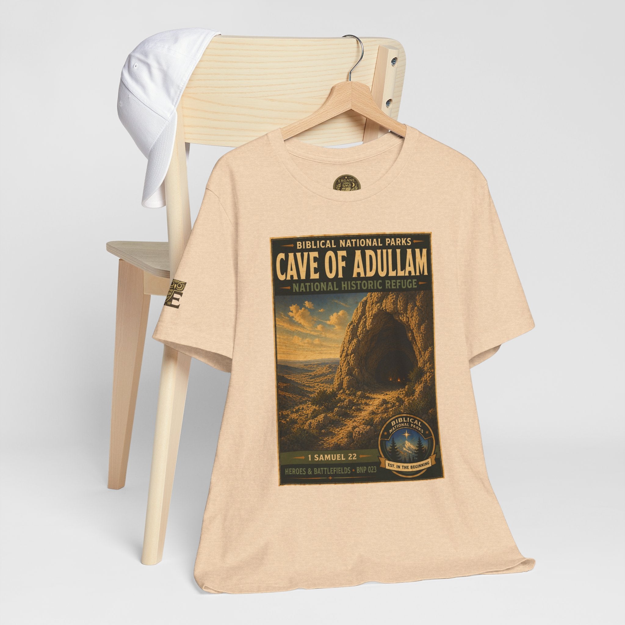 Biblical National Parks Collection IV- Heros & Battlefields #023/023 1 Samuel 22 | Vintage nature poster Tee | Biblical national parks graphic shirt