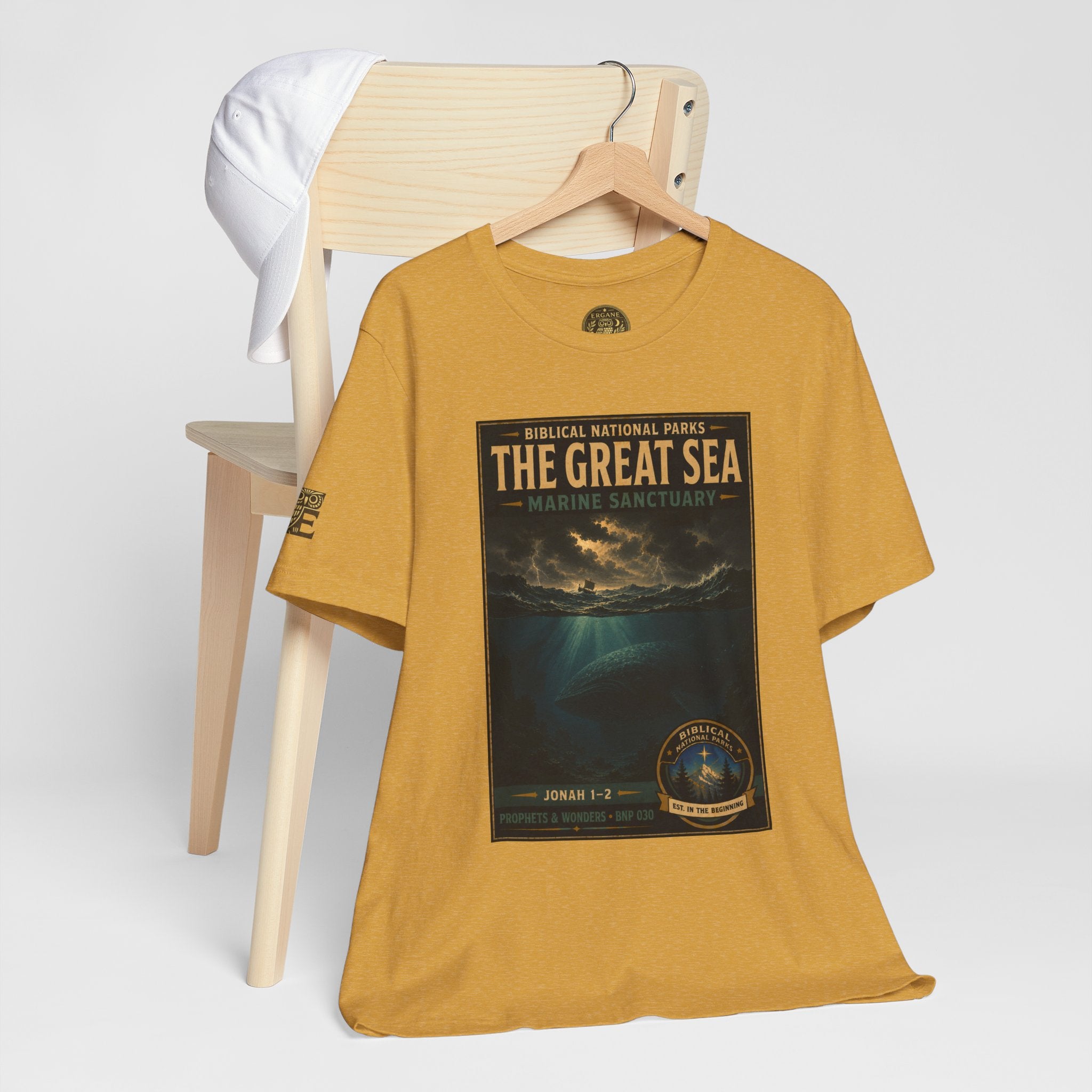 Biblical National Parks Collection V- Prophets & Wonders #030/030 Jonah 1-2 | Vintage nature poster Tee | Biblical national parks graphic shirt