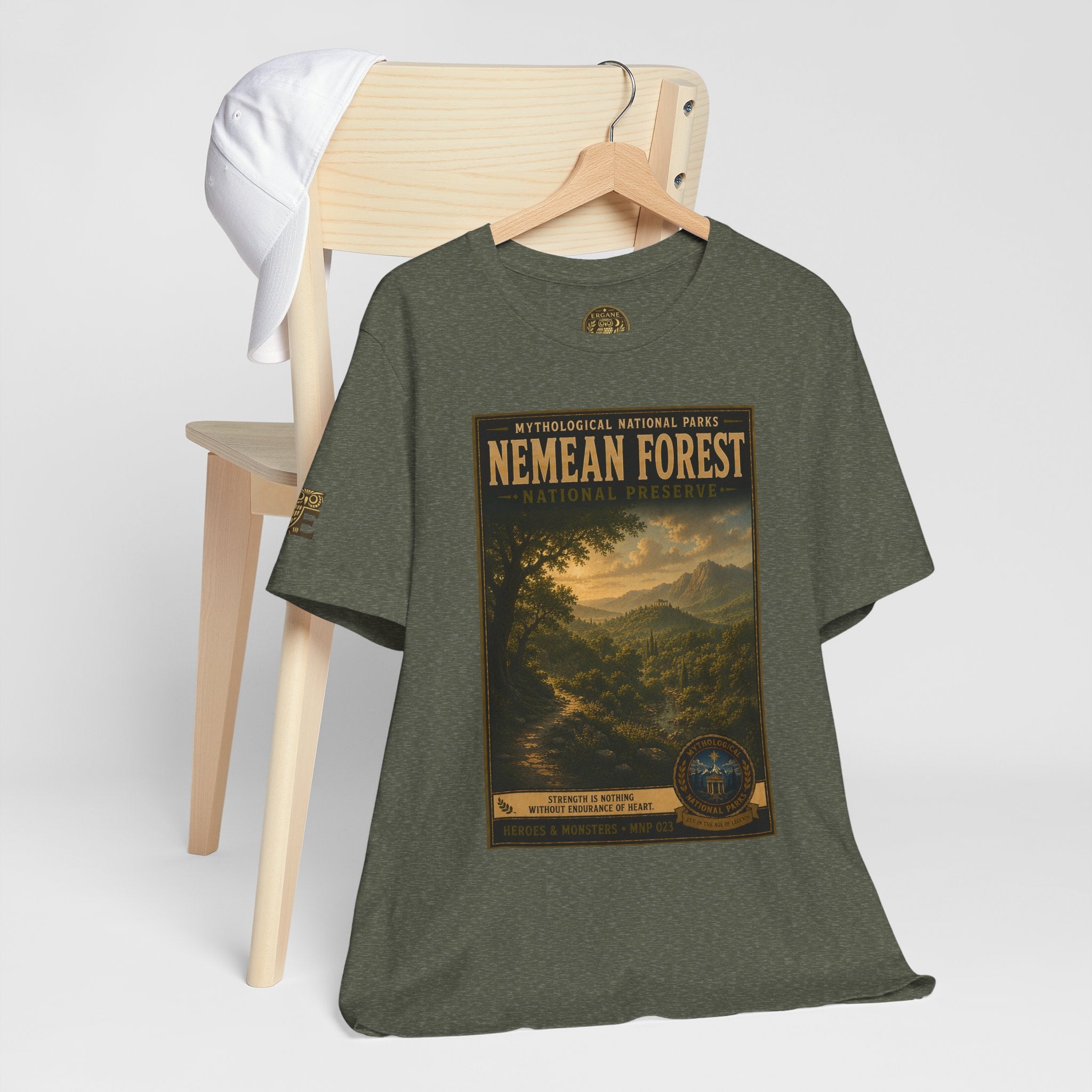 Mythological National Parks Collection III- #023-028 - Heros & Monsters | Vintage nature poster Tee | Mythological National Parks graphic shirt