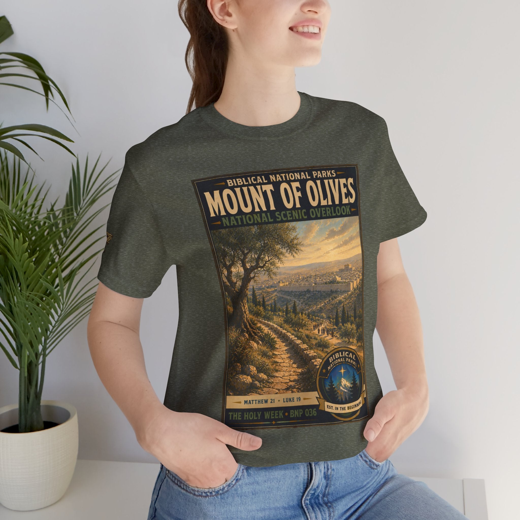 Biblical National Parks Collection VII- The Holy Week #036/041 | Matthew 21 - Luke 19 | Vintage nature poster Tee | Biblical national parks graphic shirt