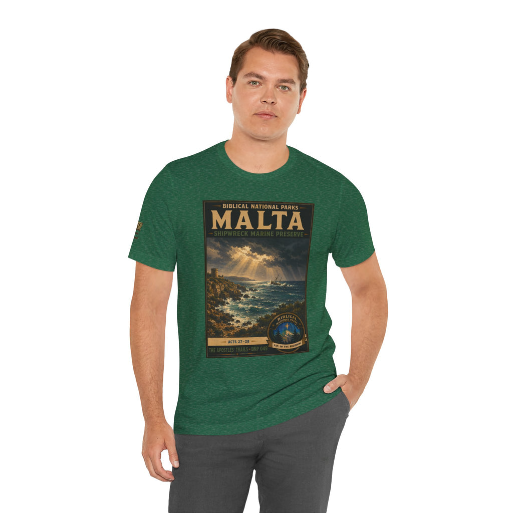 Biblical National Parks Collection VIII- The Apostles' Trails #049/049 | Acts 27-28 | Vintage nature poster Tee | Biblical national parks graphic shirt
