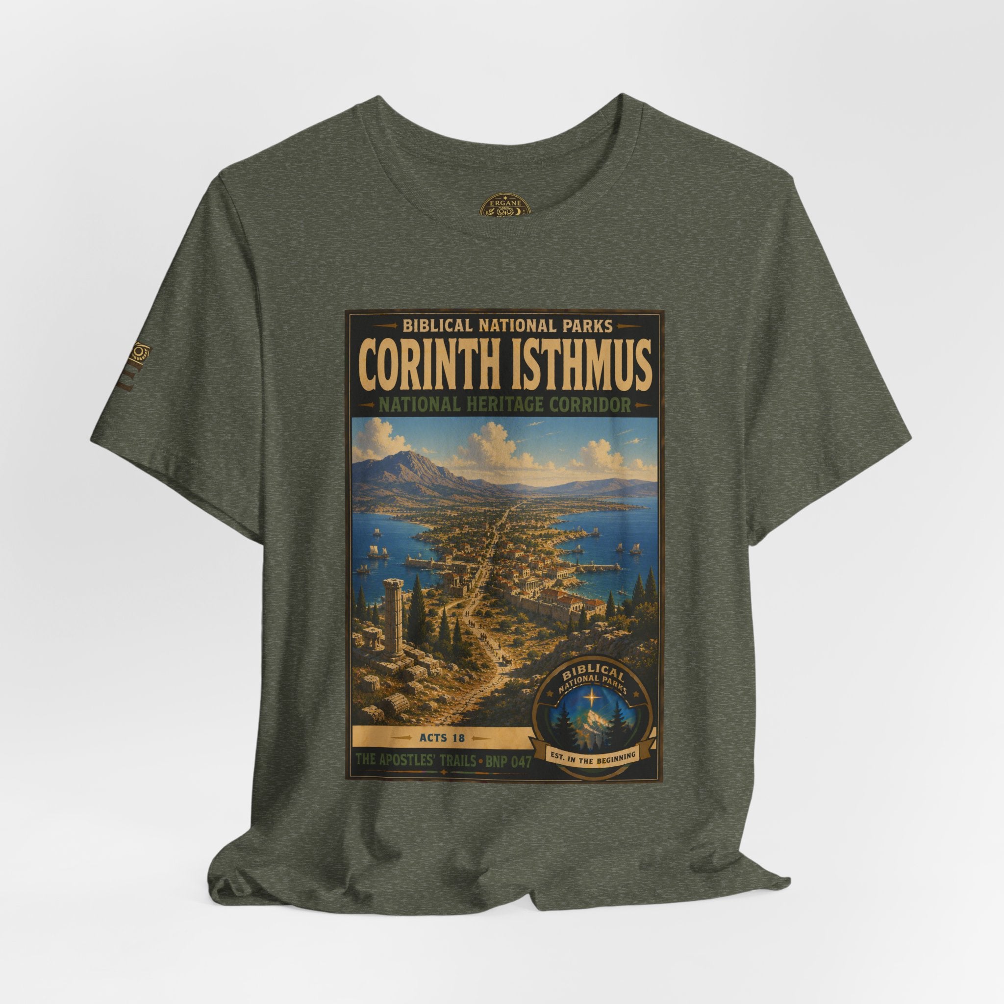 Biblical National Parks Collection VIII- The Apostles' Trails #047/049 | Acts 18 | Vintage nature poster Tee | Biblical national parks graphic shirt