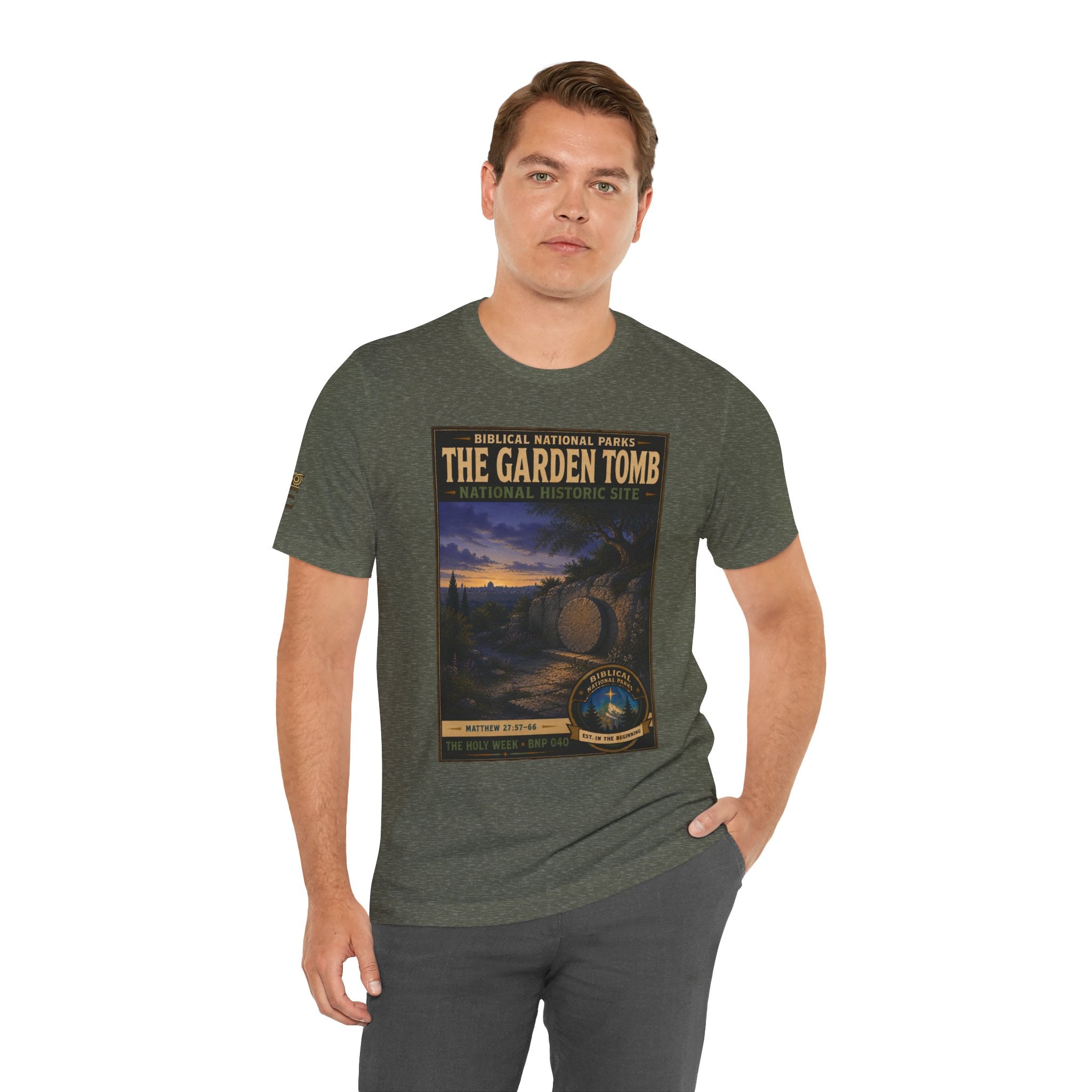 Biblical National Parks Collection VII- The Holy Week #040/041 | Matthew 27: 55-66 | Vintage nature poster Tee | Biblical national parks graphic shirt