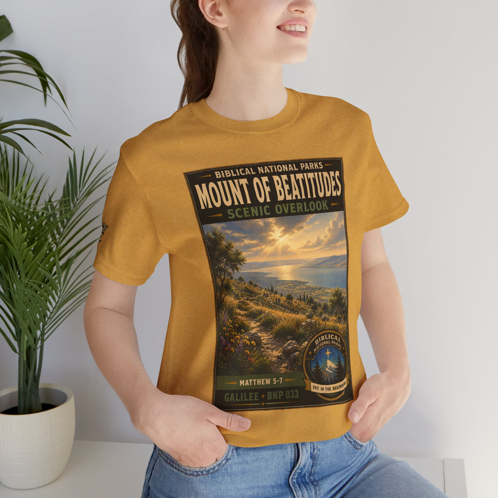Biblical National Parks Collection VI- Galilee #033/035 Matthew 5-7 | Vintage nature poster Tee | Biblical national parks graphic shirt