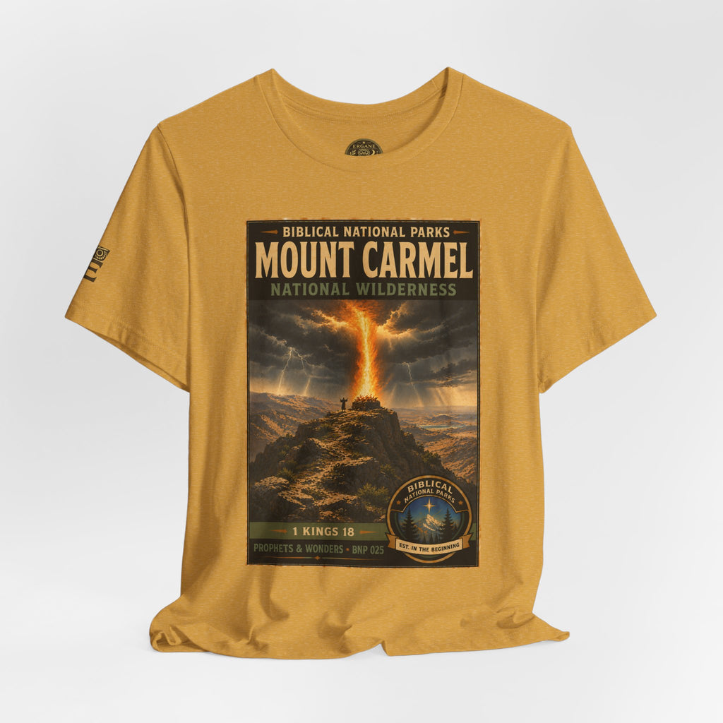 Biblical National Parks Collection V- Prophets & Wonders #025/030 1 Kings 18 | Vintage nature poster Tee | Biblical national parks graphic shirt