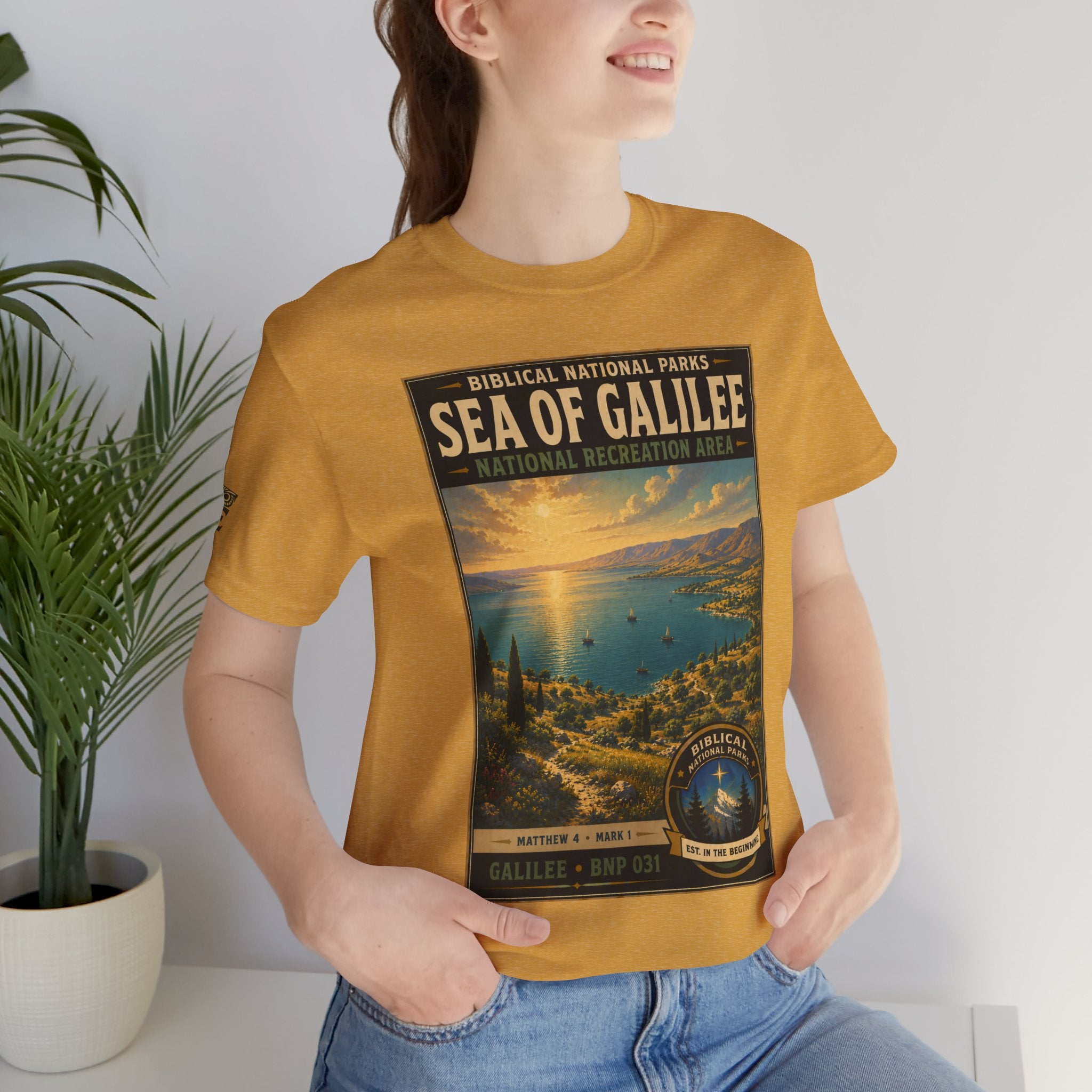 Biblical National Parks Collection VI- Galilee #031/035 Matthew 4 & Mark 1 | Vintage nature poster Tee | Biblical national parks graphic shirt