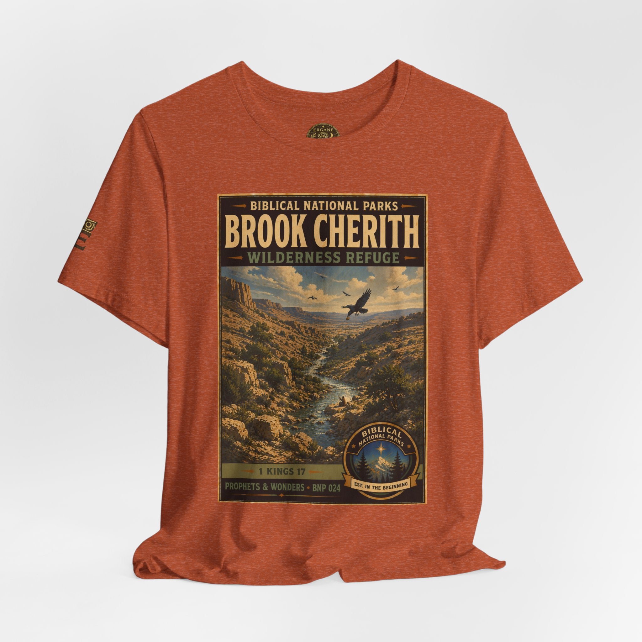 Biblical National Parks Collection V- Prophets & Wonders #024/030 1 Kings 17 | Vintage nature poster Tee | Biblical national parks graphic shirt