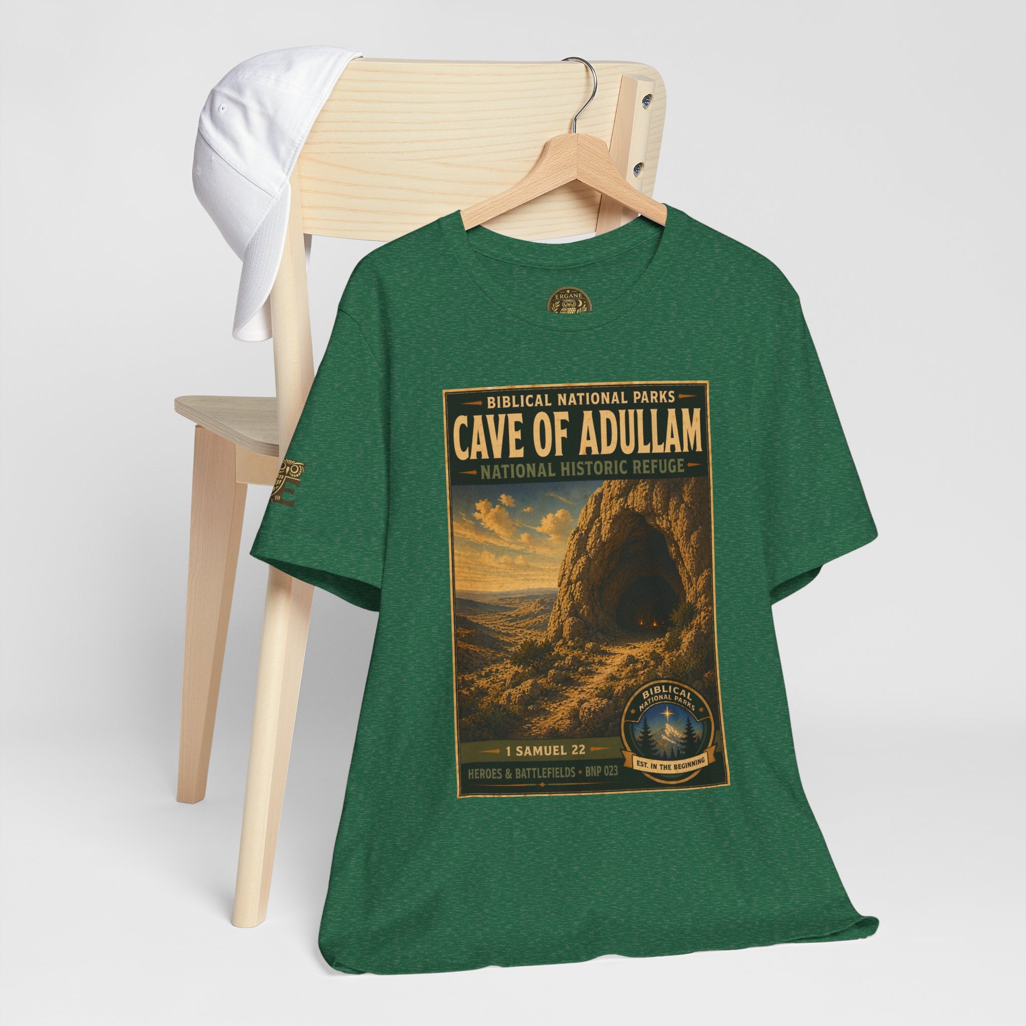 Biblical National Parks Collection IV- Heros & Battlefields #023/023 1 Samuel 22 | Vintage nature poster Tee | Biblical national parks graphic shirt