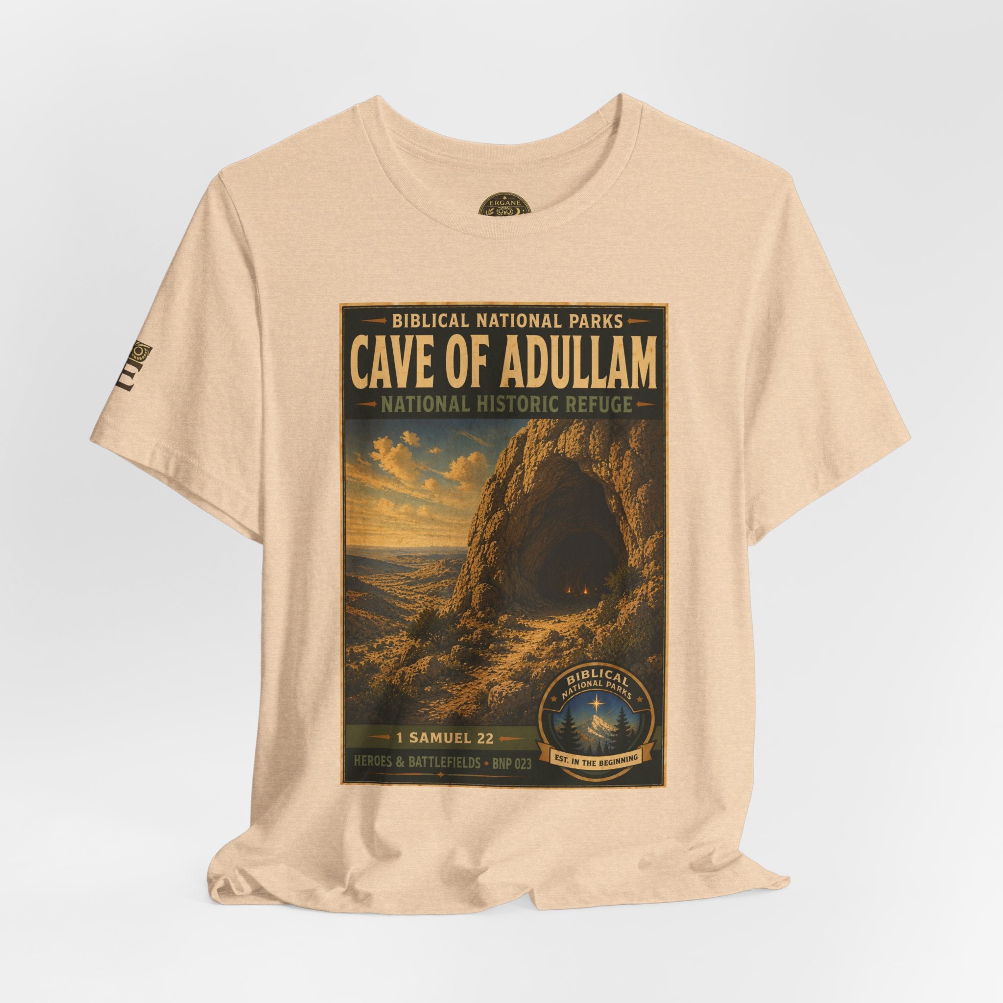 Biblical National Parks Collection IV- Heros & Battlefields #023/023 1 Samuel 22 | Vintage nature poster Tee | Biblical national parks graphic shirt