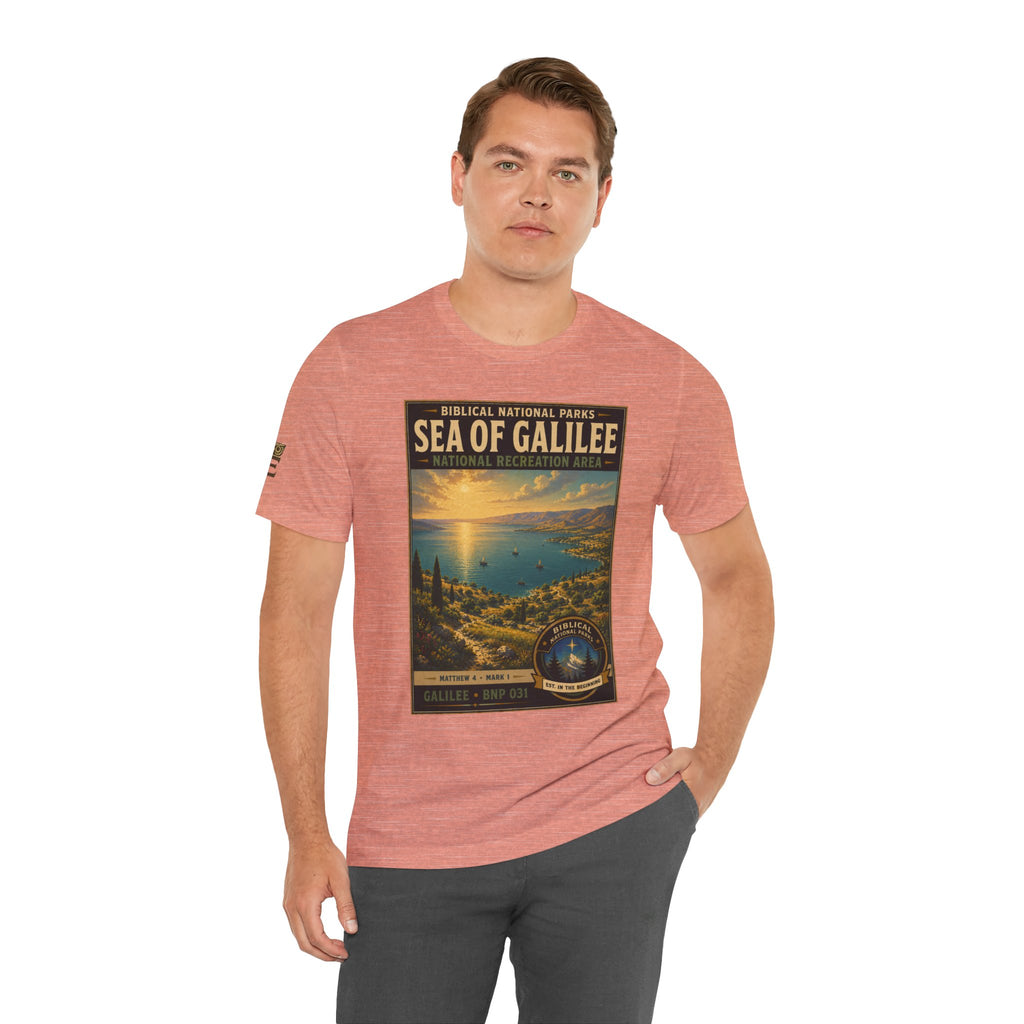 Biblical National Parks Collection VI- Galilee #031/035 Matthew 4 & Mark 1 | Vintage nature poster Tee | Biblical national parks graphic shirt