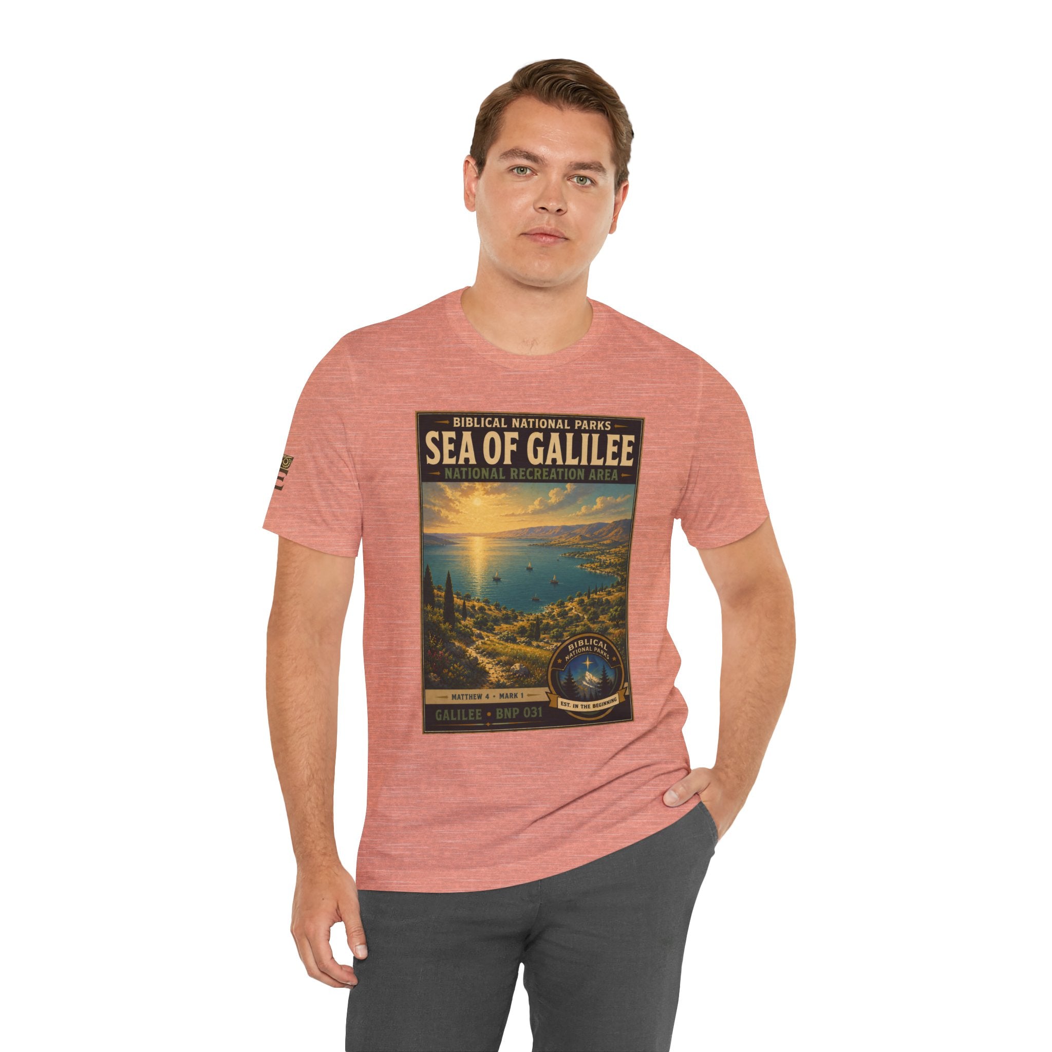 Biblical National Parks Collection VI- Galilee #031/035 Matthew 4 & Mark 1 | Vintage nature poster Tee | Biblical national parks graphic shirt