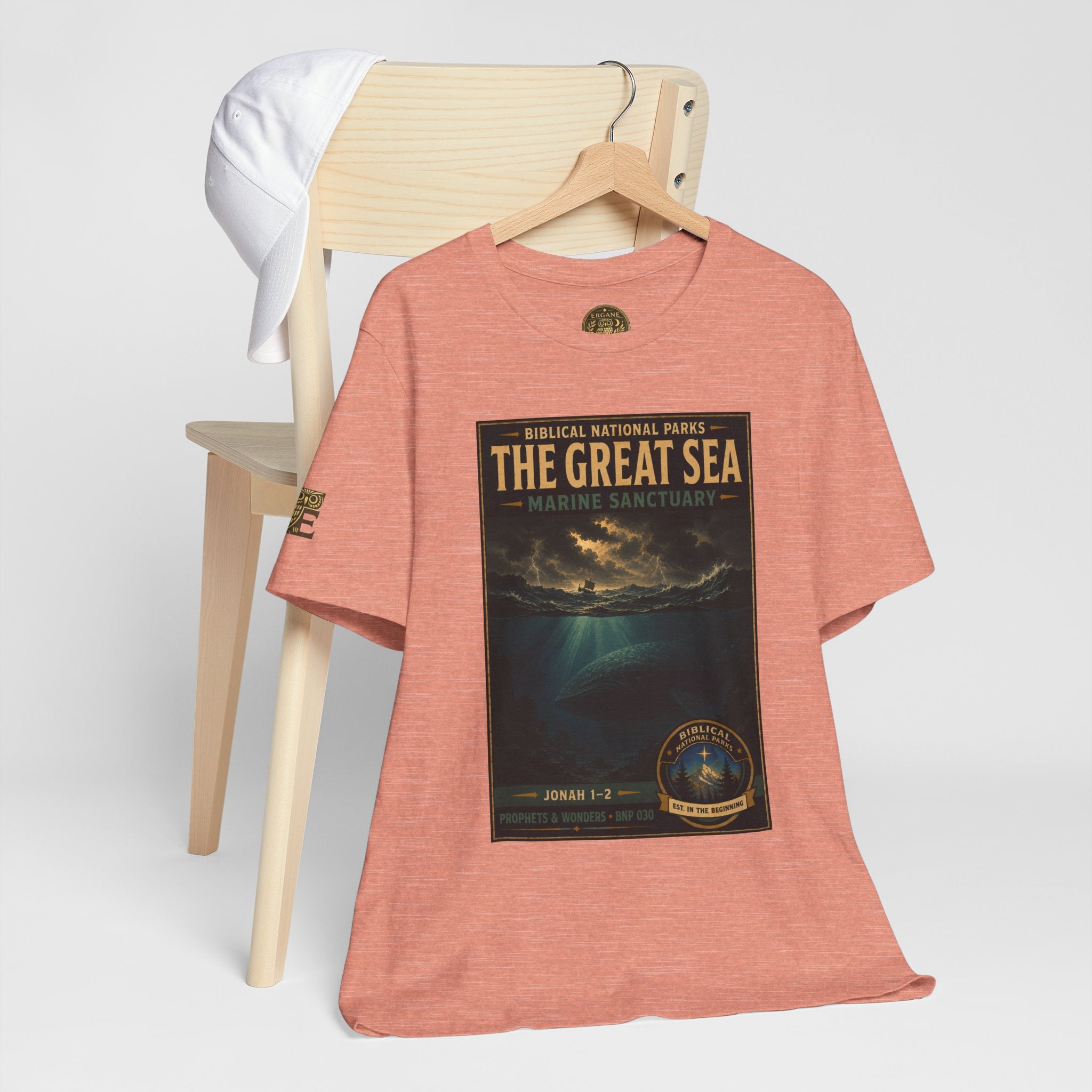 Biblical National Parks Collection V- Prophets & Wonders #030/030 Jonah 1-2 | Vintage nature poster Tee | Biblical national parks graphic shirt